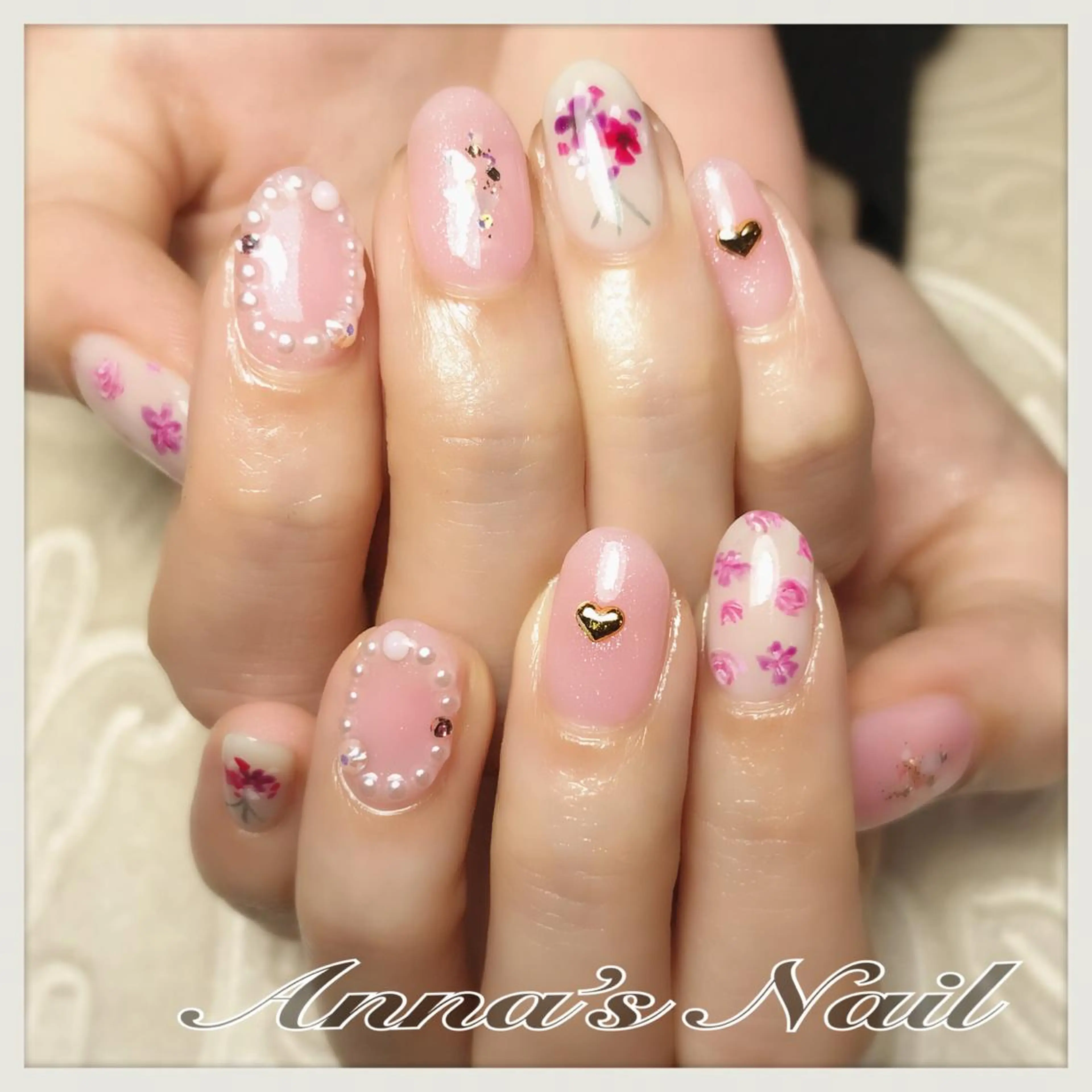 ネイル 春ネイル 清口 杏奈のネイルデザイン
