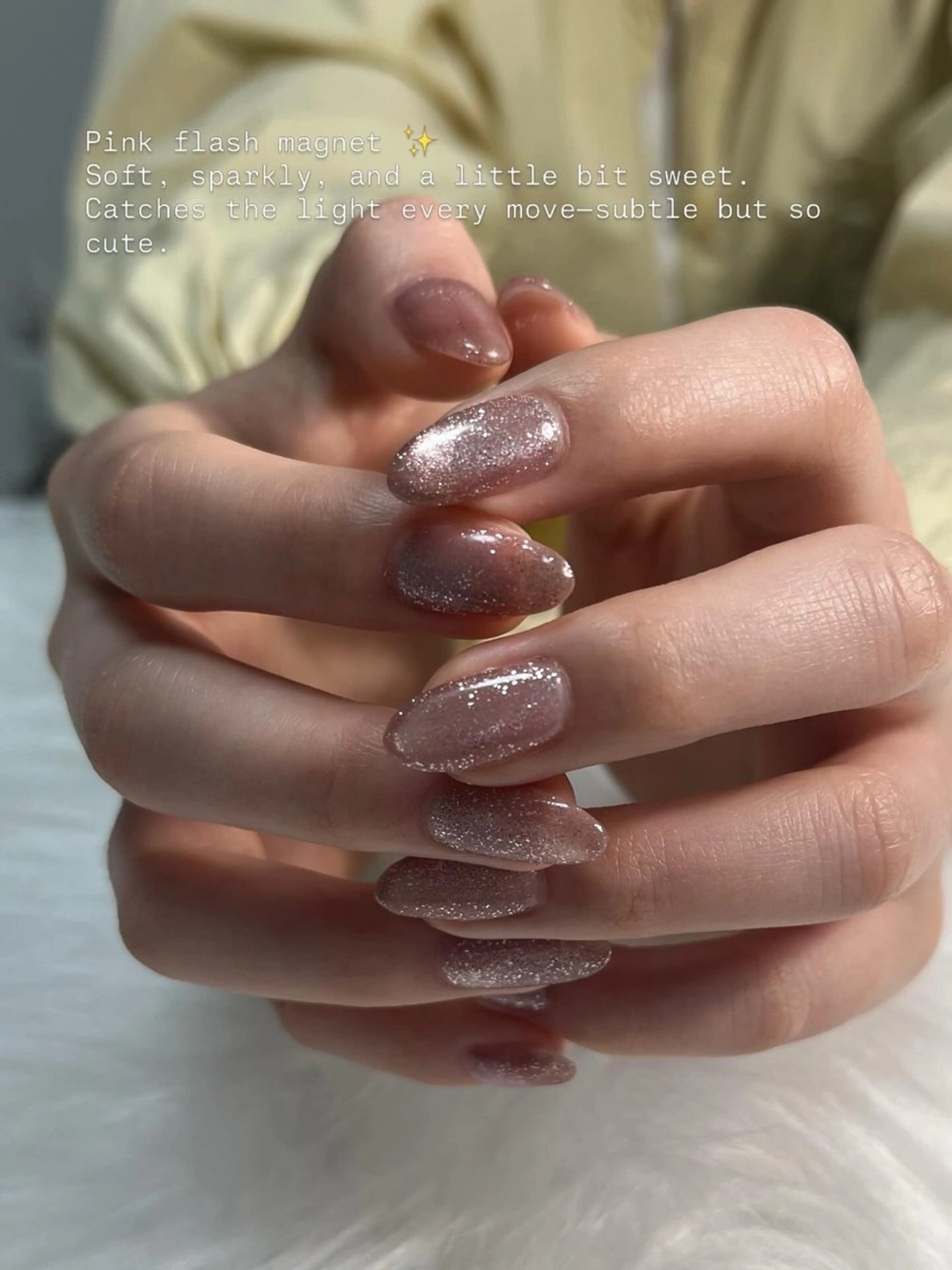ネイル フラッシュネイル フラッシュマグ マグネットネイル ピンク ハンドネイル Nail salon Hanakoのネイルデザイン