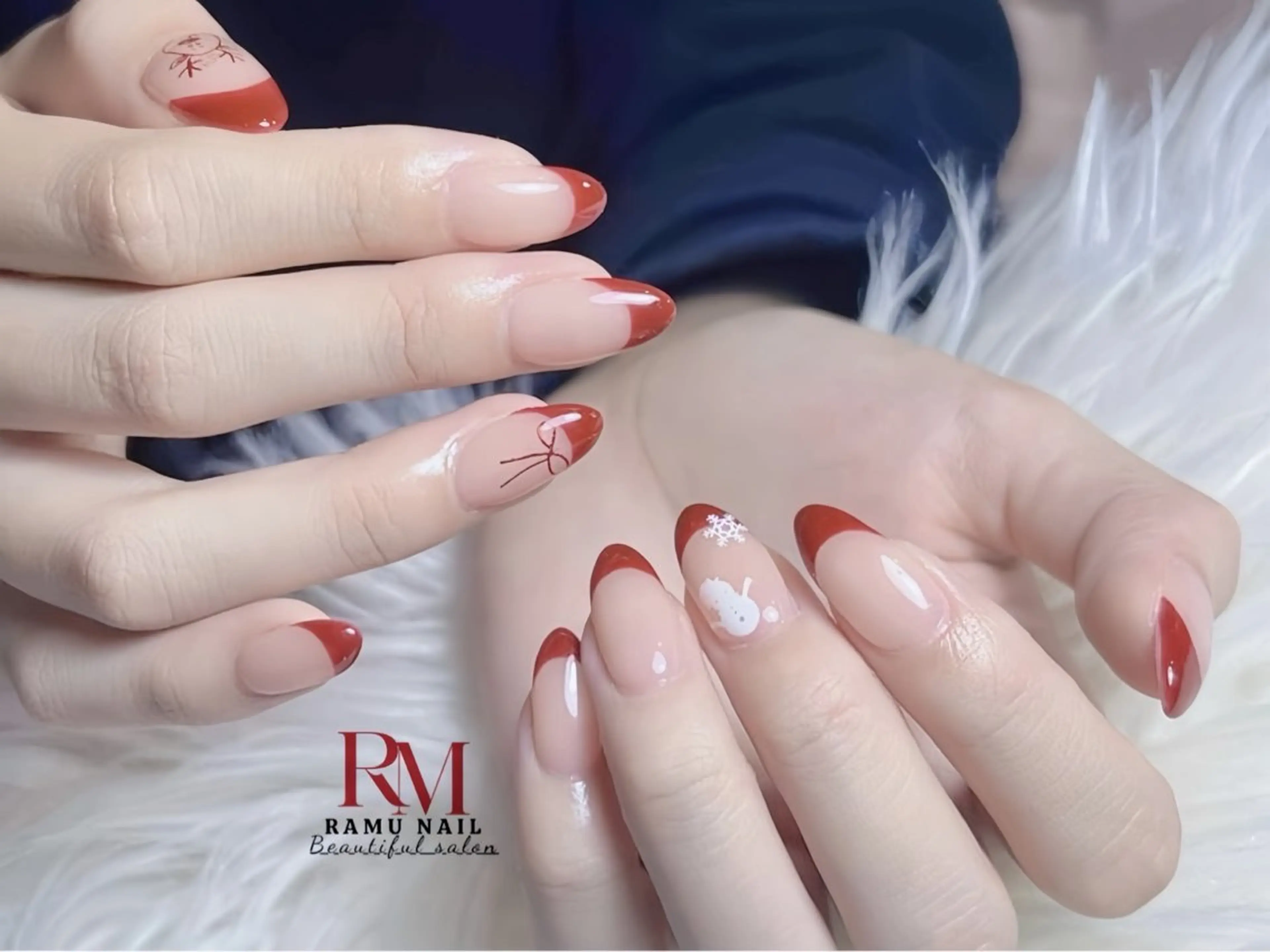 ネイル キラキラネイル マグネットネイル ミラーネイル ワンホンネイル 冬ネイル ハンドネイル RAMU Nail 恵比寿店のネイルデザイン