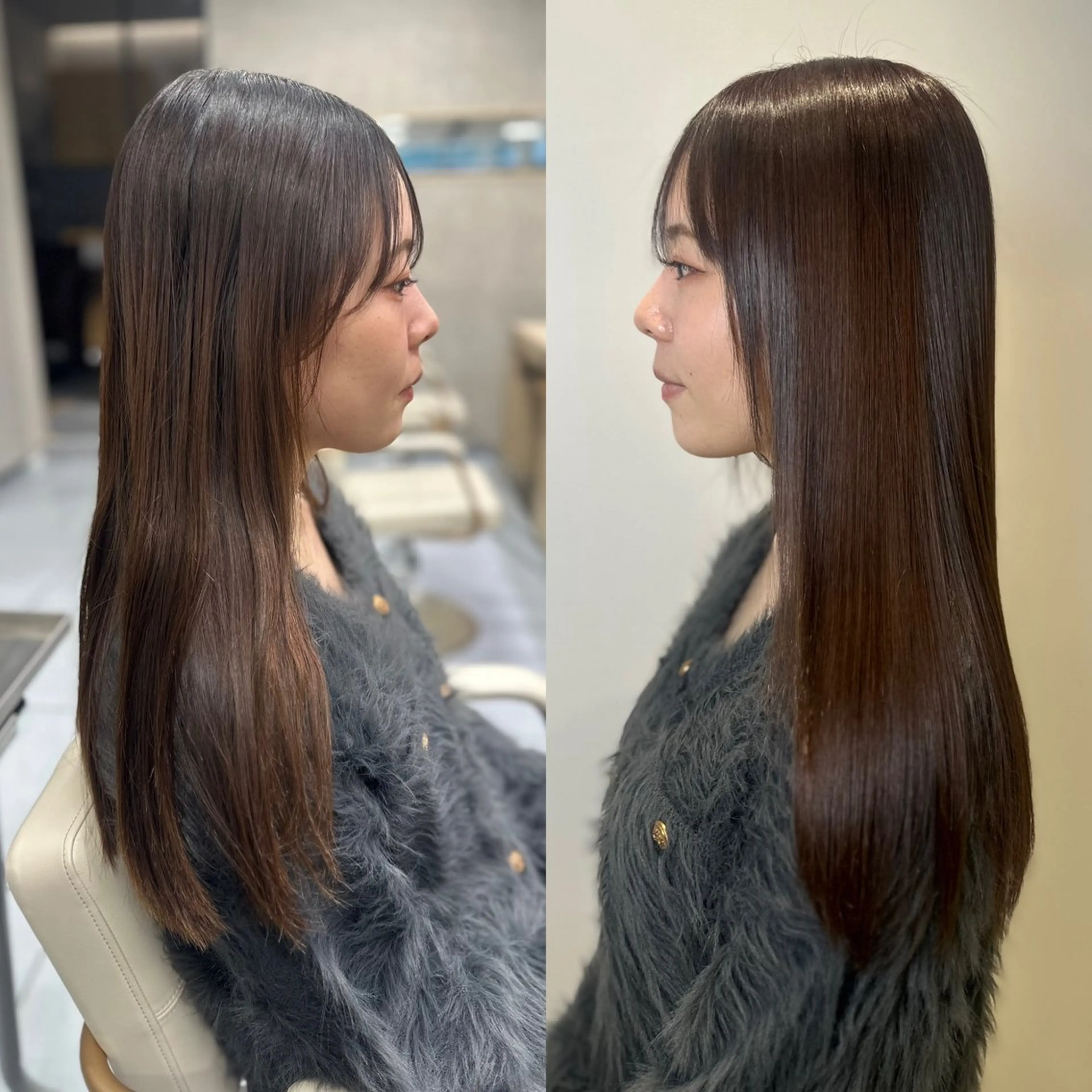 ロング パーマ 縮毛矯正 トリートメント 髪質改善/縮毛矯正 /レイヤー岡部のヘアスタイル