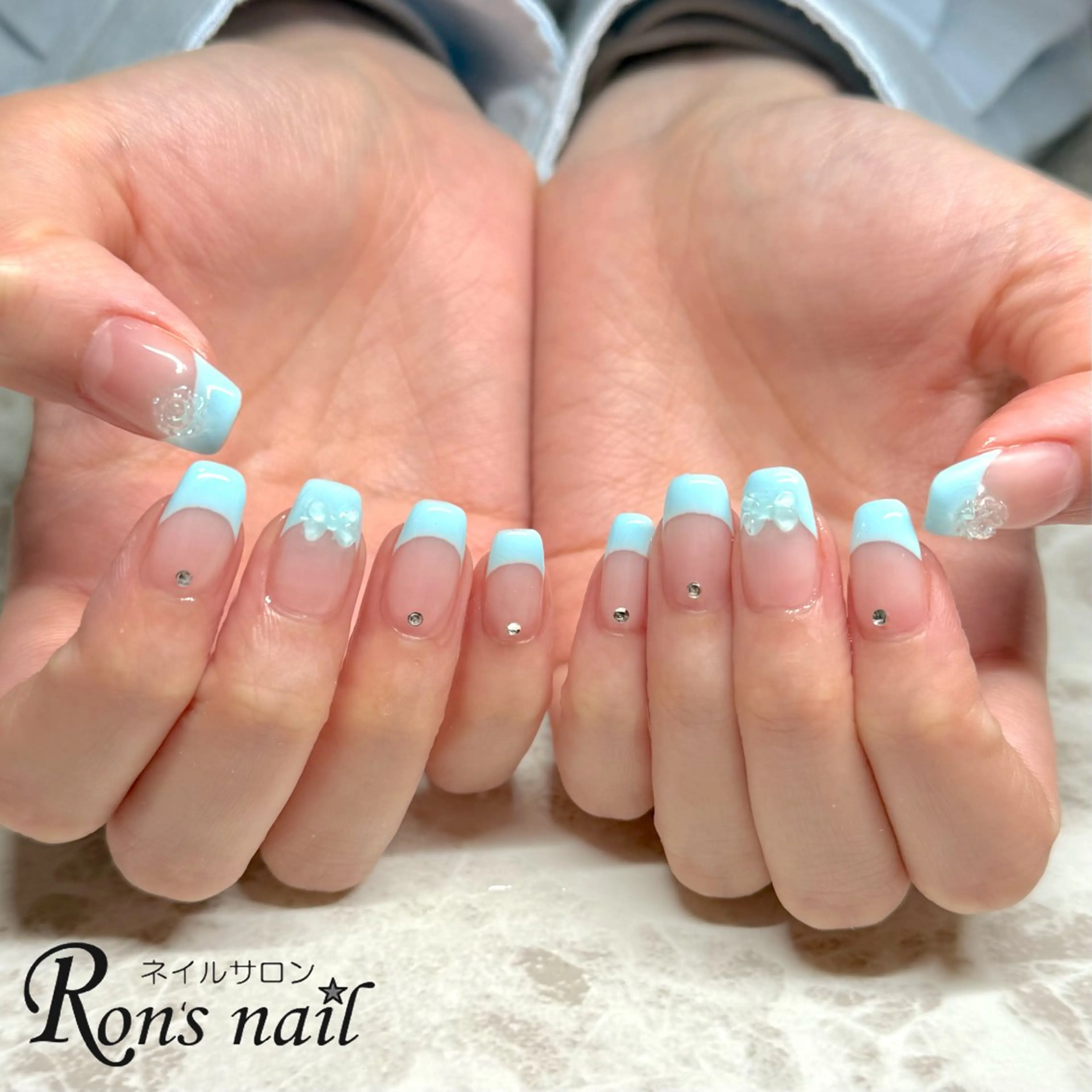 ネイル フレンチネイル Ron's nail 笹岡のネイルデザイン