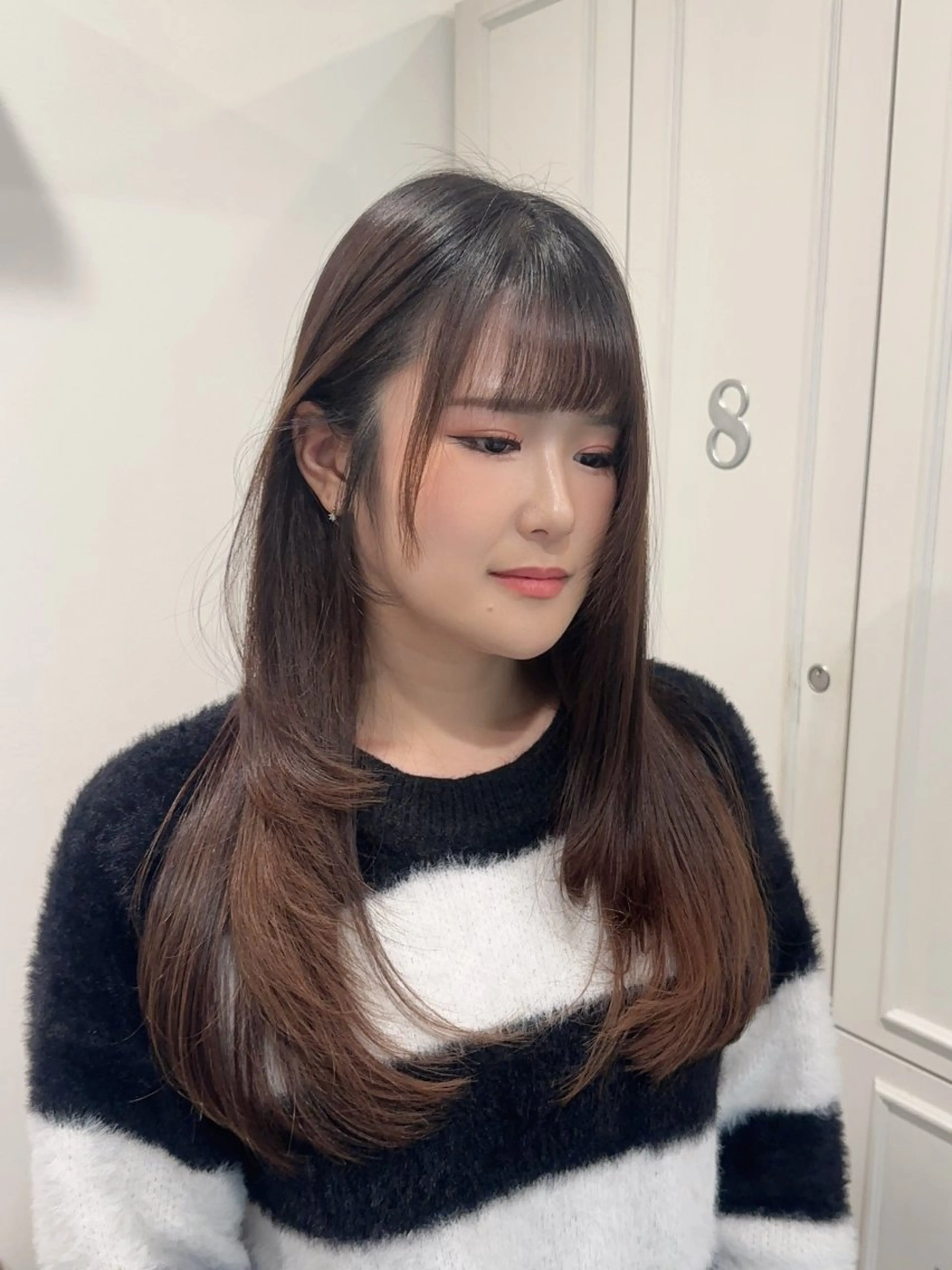 ロング 韓国風ヘア レイヤーカット tiravento 南船場店所属・nana 韓国スタイル🇰🇷のヘアスタイル