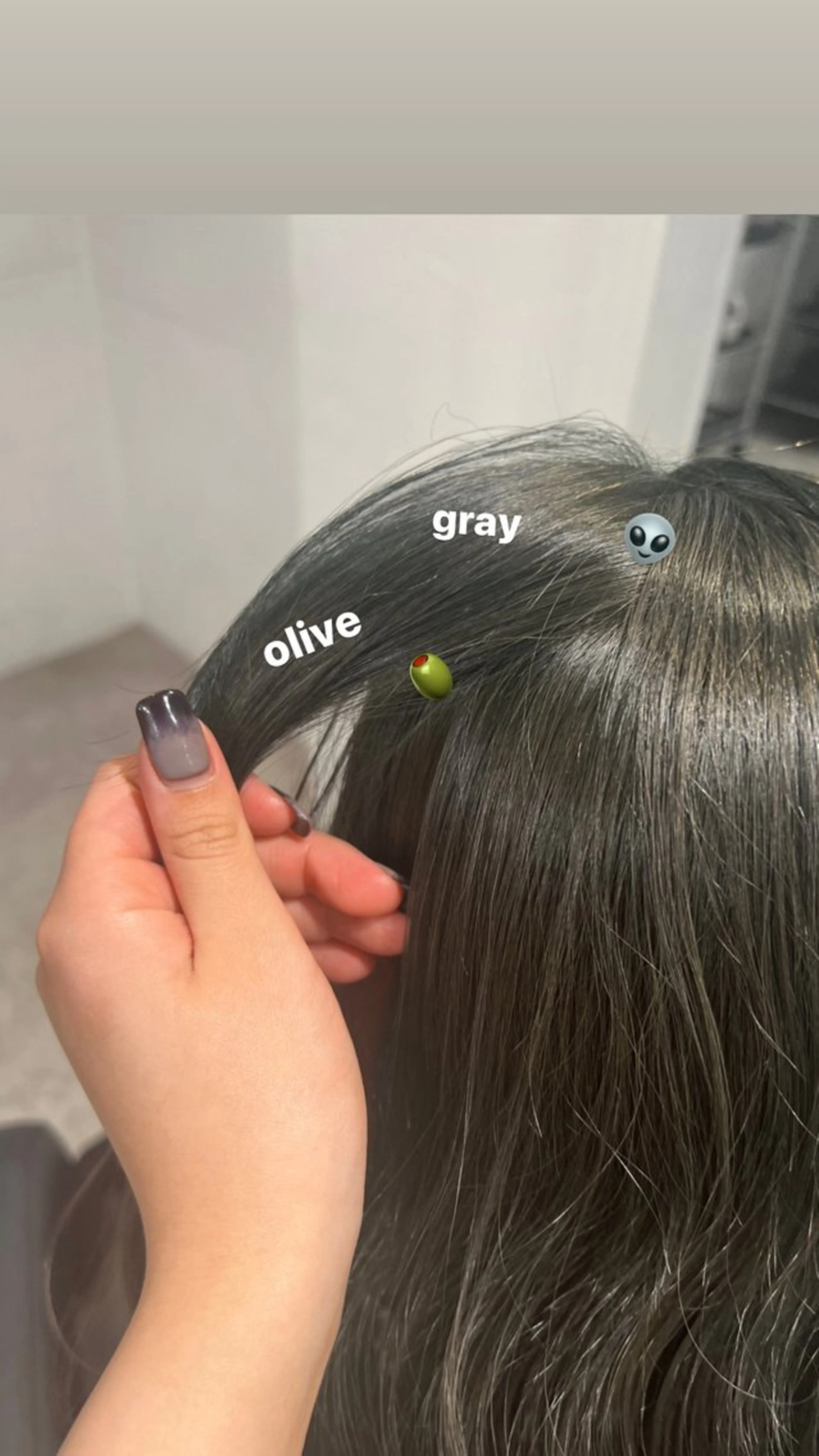 ロング カラー オリーブカラー 暗髪🩶ラベンダー/ ブルー/ユウナ🤍のヘアスタイル