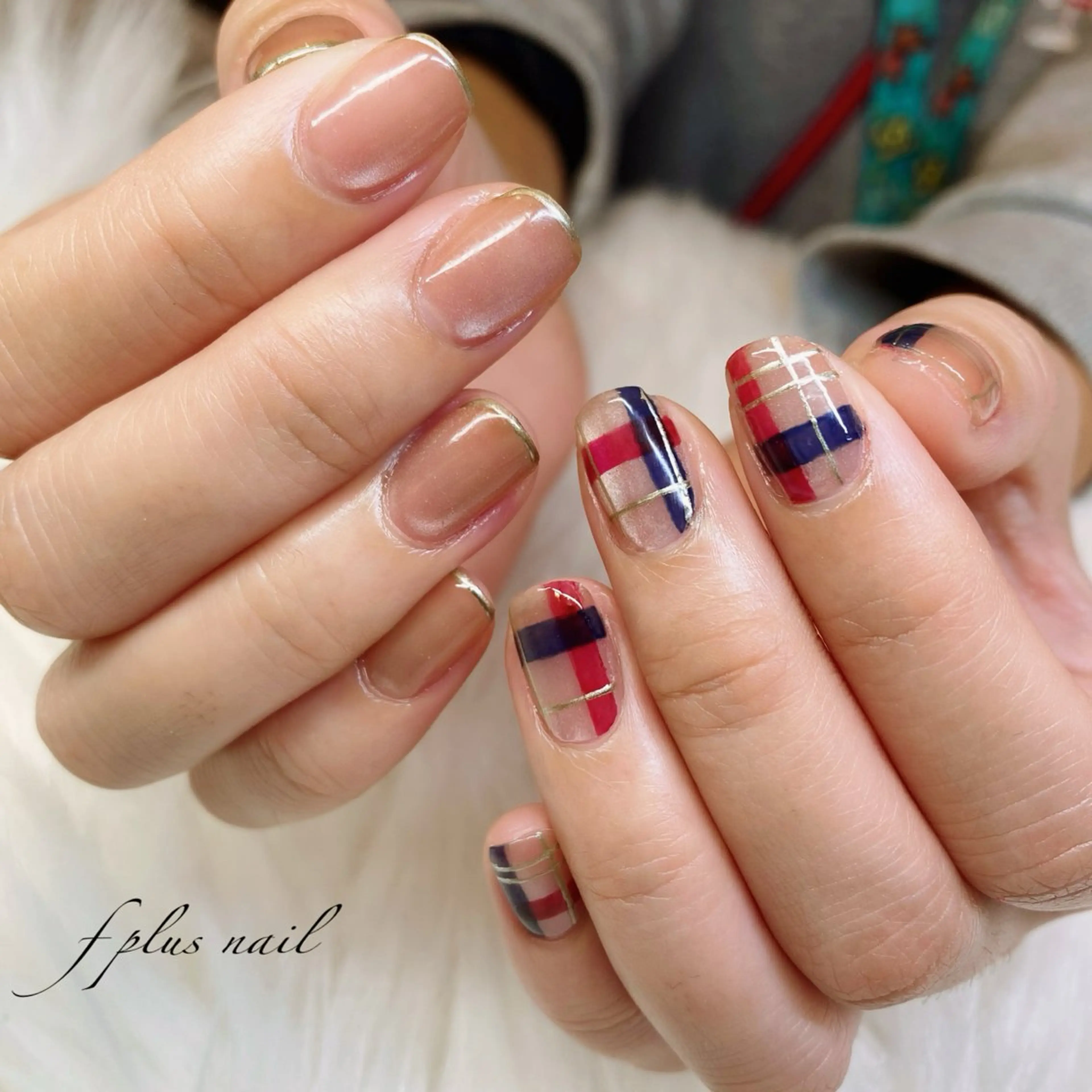 ネイル フレンチネイル ゴールド マグネットネイル ハンドネイル kanako nail🌷のネイルデザイン