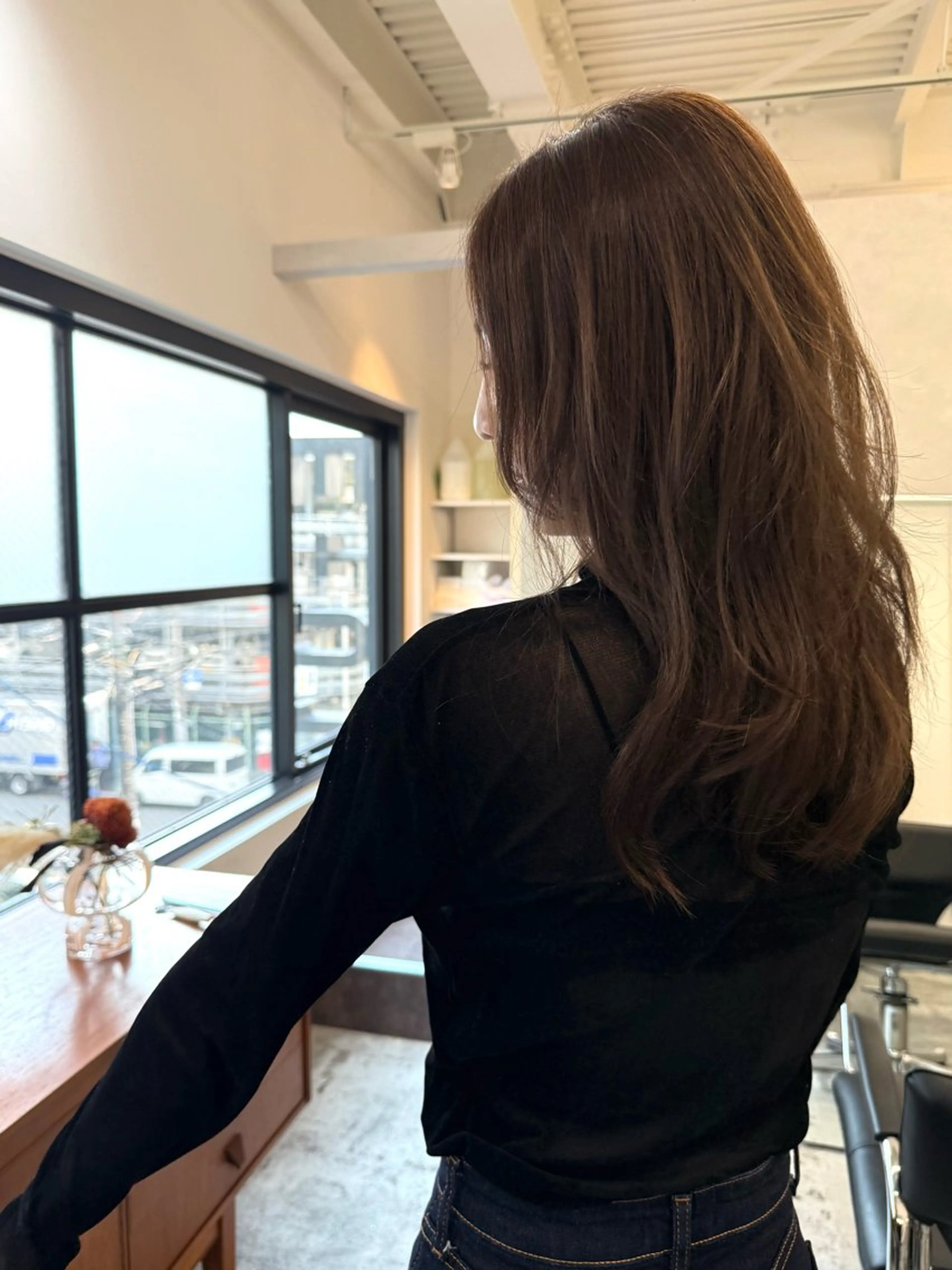 セミロング 韓国風ヘア レイヤーカット カット ヘアカラー soa.ママ美容師 寺田典子のヘアスタイル