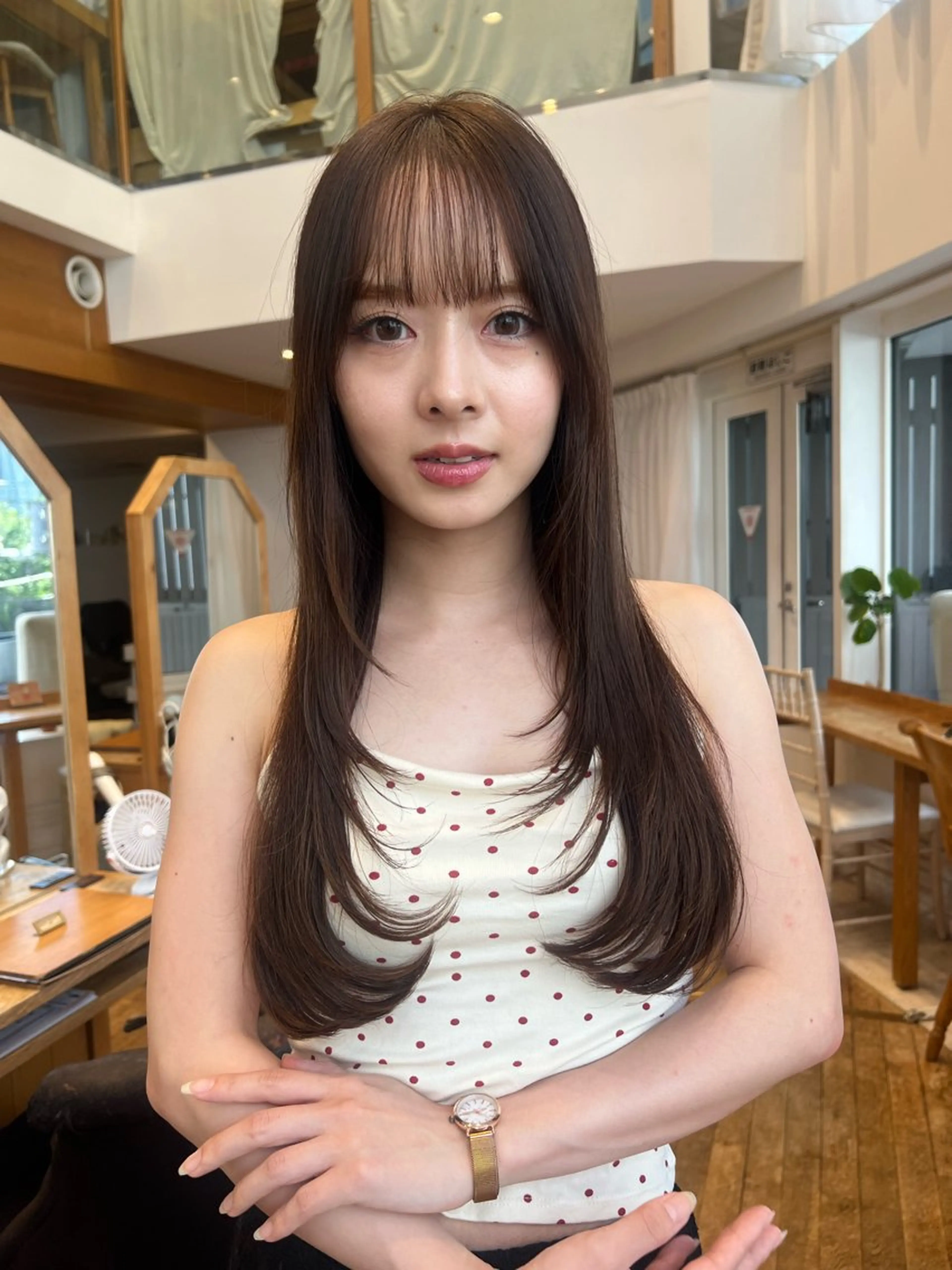 セミロング カラー レイヤーカット 小顔カット ヘアカラー 望月威吹/表参道/レ イヤー/似合わせのヘアスタイル