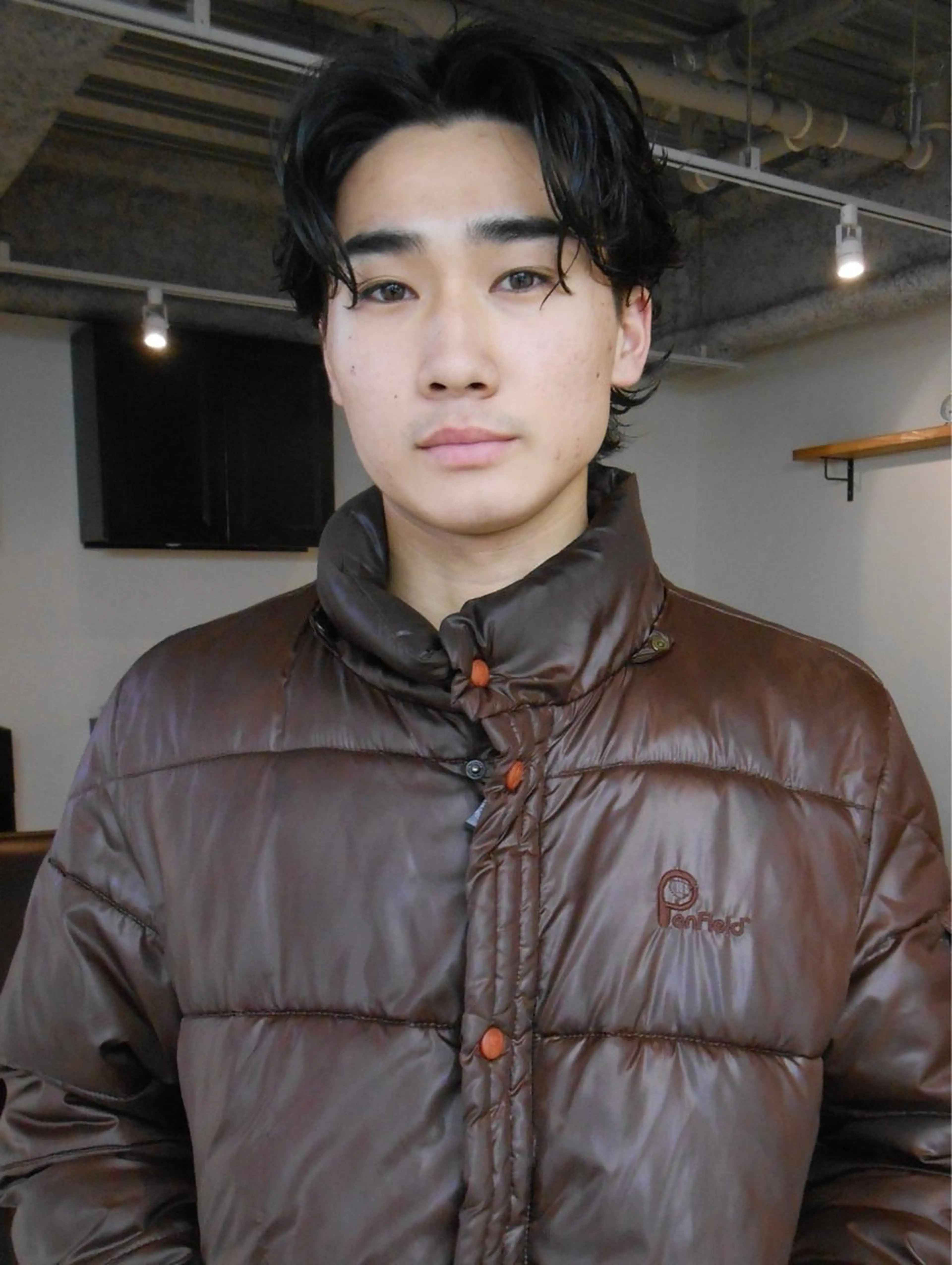 ミディアム パーマ メンズ カット パーマ グランジヘア 無造作ヘアHYUGAのヘアスタイル