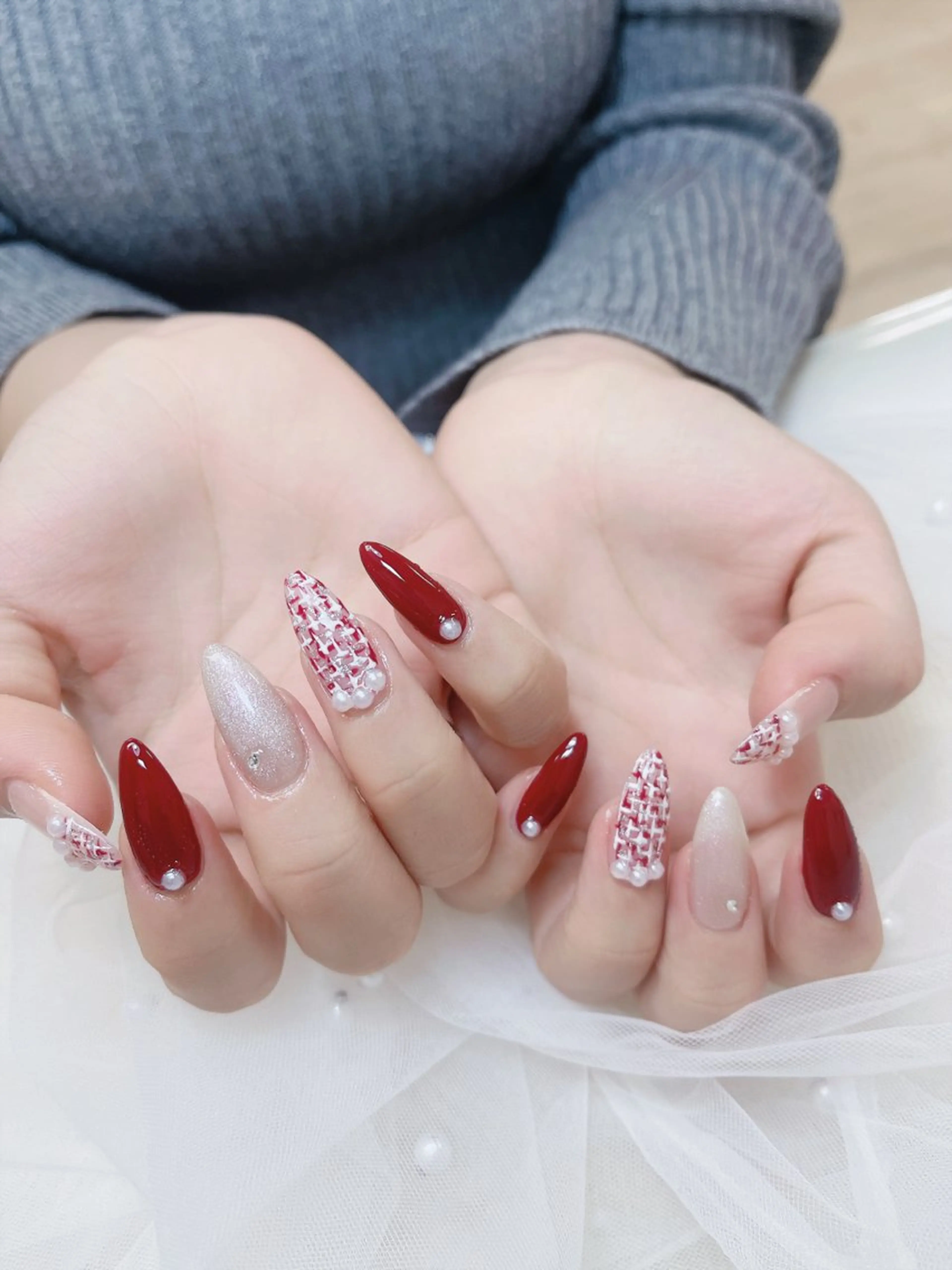 ネイル チークネイル フレンチネイル グラデーション 氷ネイル・うるうるネイル キラキラネイル ハンドネイル DUO   MI nail salonのネイルデザイン