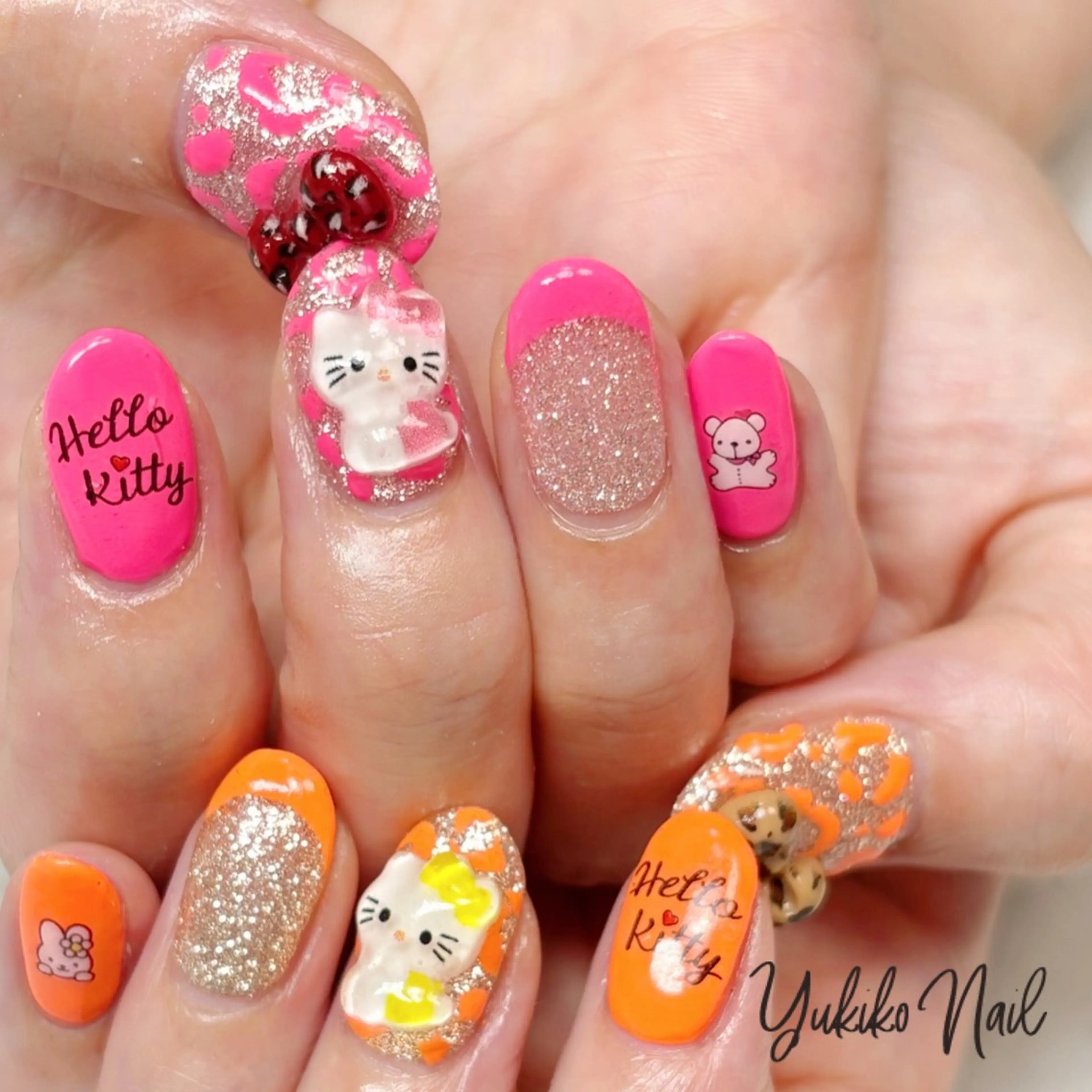 ネイル アニマル柄 持ち込み 夏ネイル ハンドネイル ユキコ ネイルのネイルデザイン