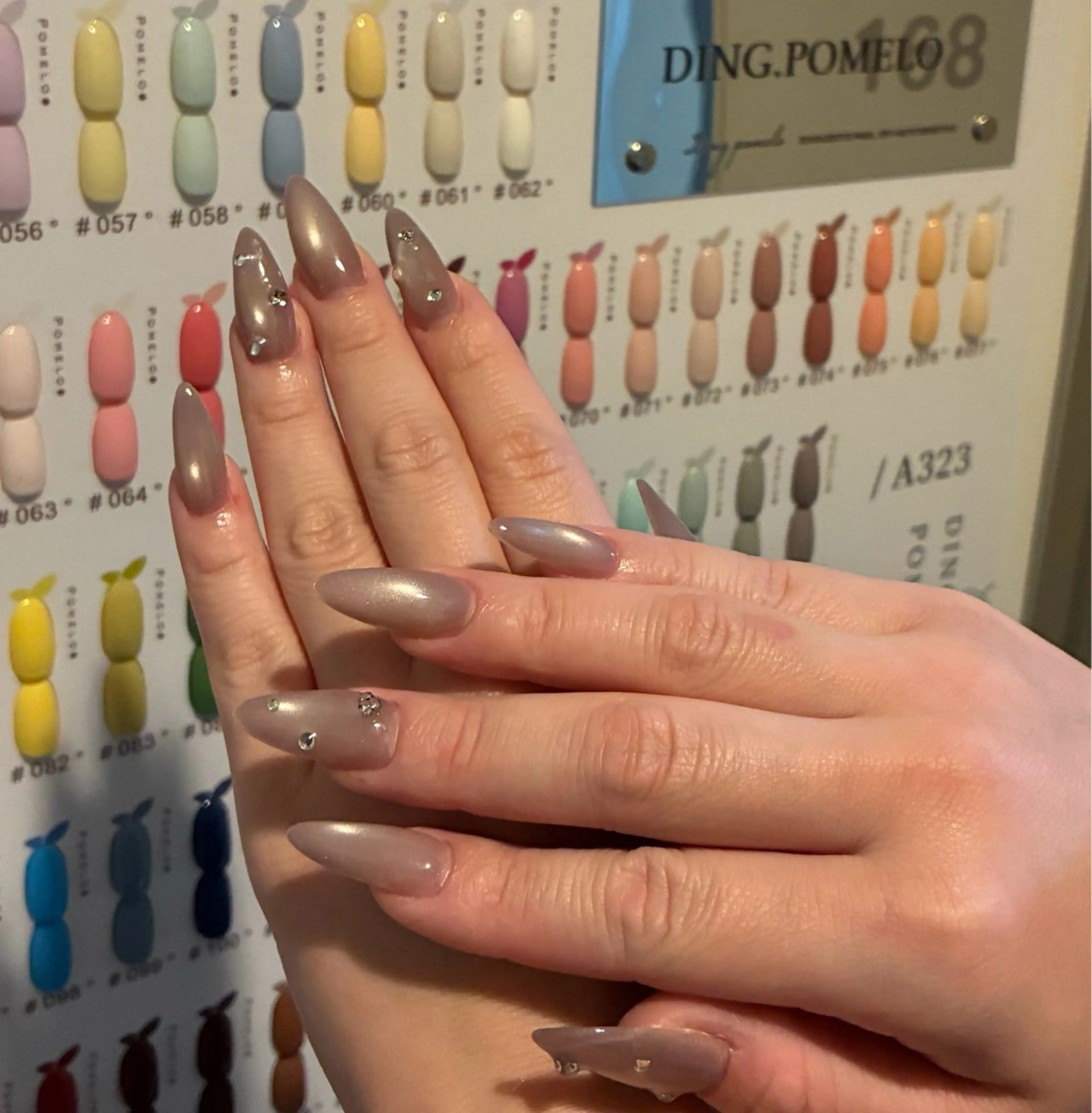 ネイル 韓国ネイル 持ち込み ニュアンスネイル ネイルチップ 冬ネイル ANA.CHUO 本川越店舗のネイルデザイン