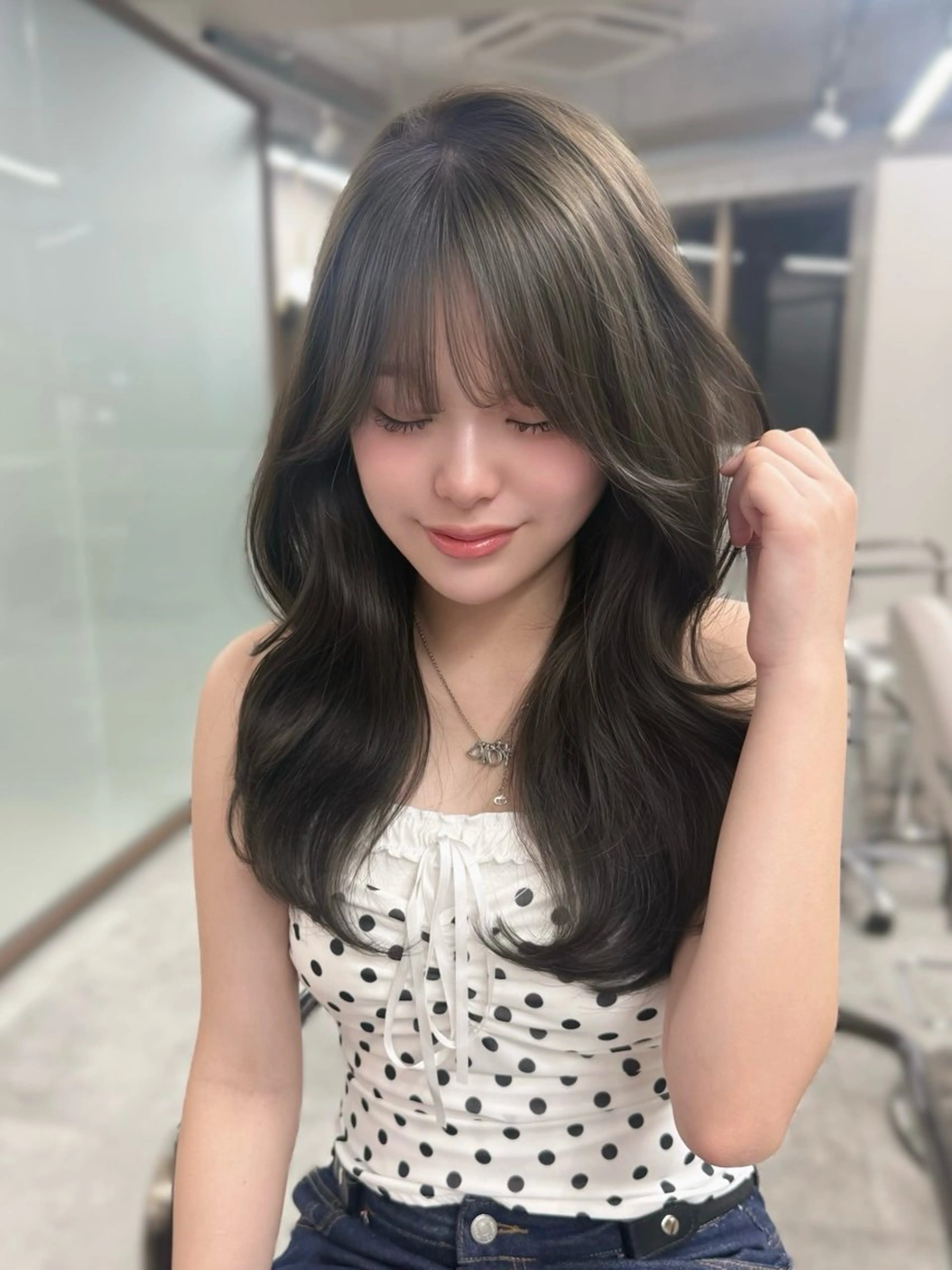 ロング カラー 顔周りカット 韓国風ヘア レイヤーカット ヘアカラー レイヤーカット /顔周り/和奏︎♪のヘアスタイル