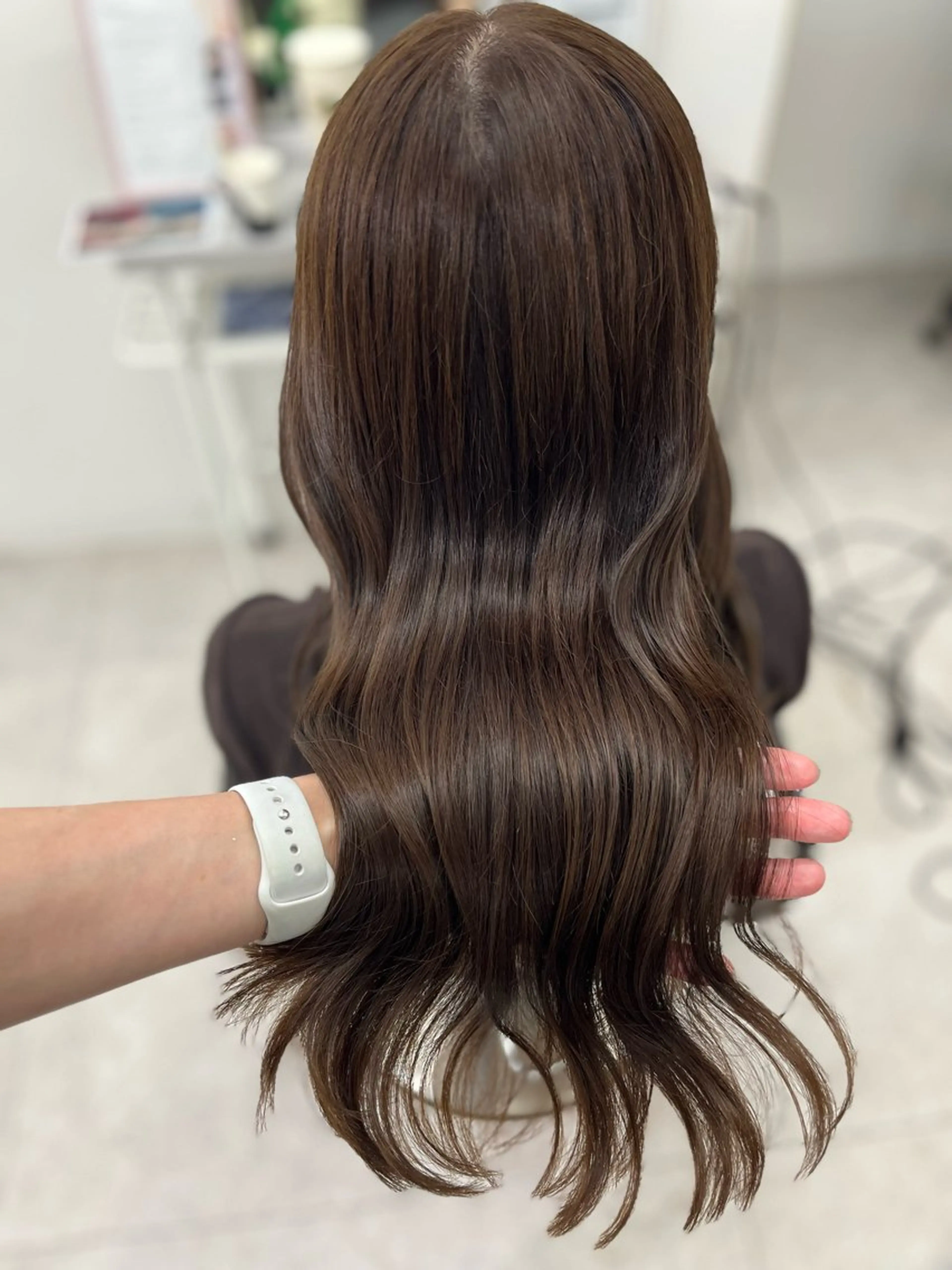 ロング カラー ブラウンカラー マロンブラウン カット ヘアカラー トリートメント 🫧ぷる艶カラー🫧 Yuubi🦩のヘアスタイル