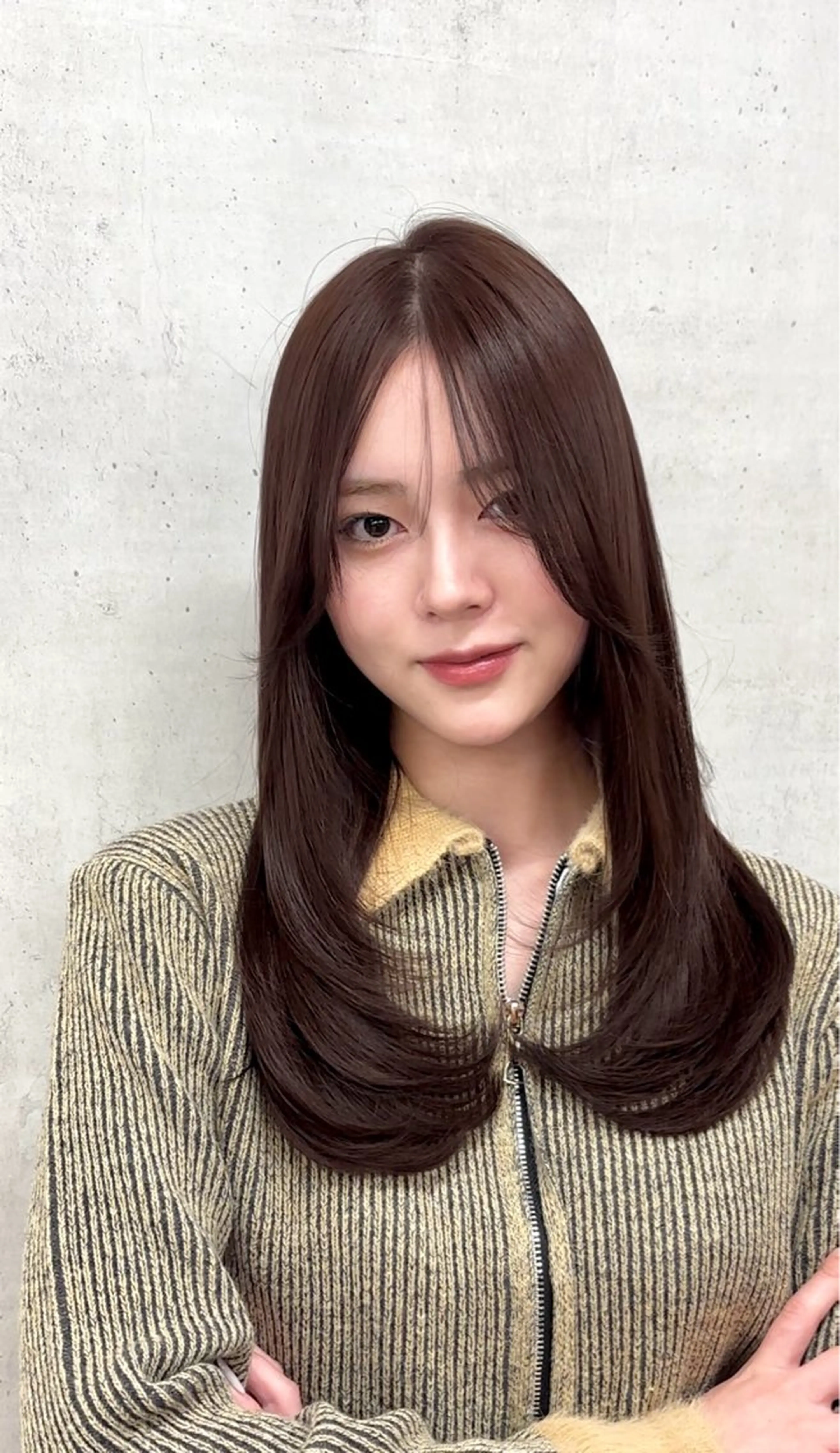 ロング 顔周りカット レイヤーカット 奥野/レイヤーボブ /透明感カラーのヘアスタイル