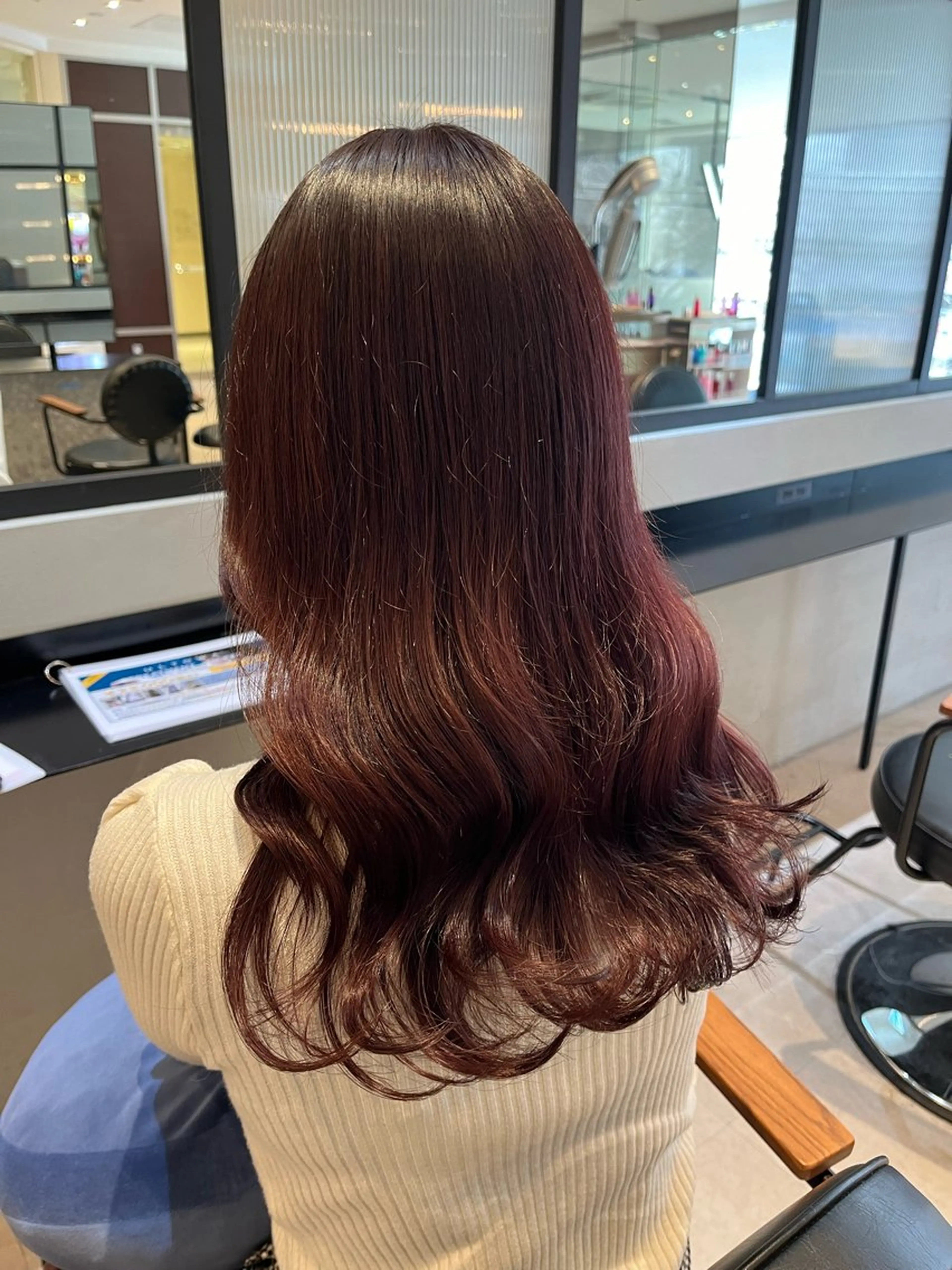 ロング カラー レッドカラー オリーブカラー🫒/ ハッシュカット/みゆのヘアスタイル