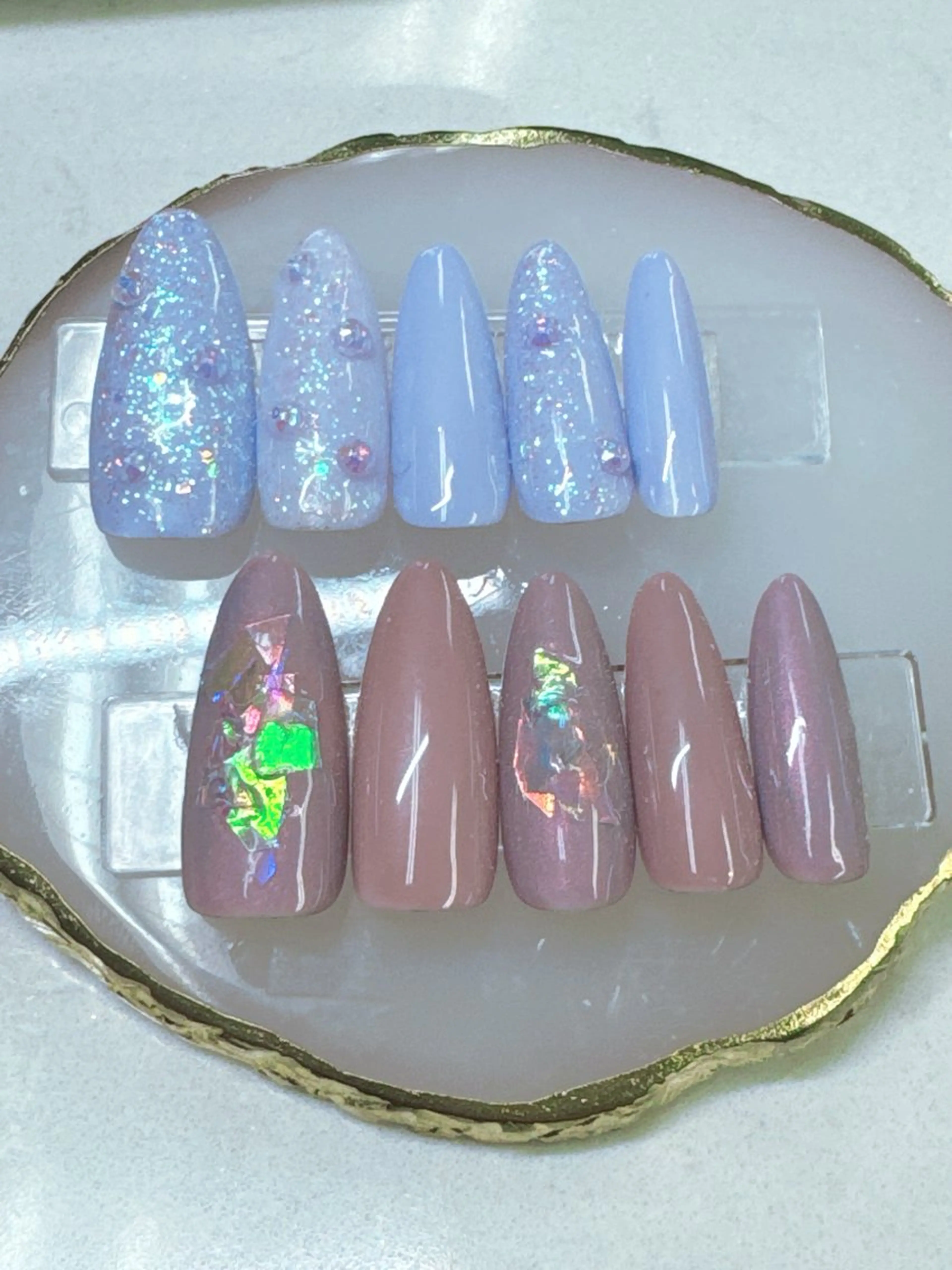 ネイル べっ甲ネイル フレンチネイル ジェルネイル ガラスフレンチ パラジェル ハンドネイル Queeens nailのネイルデザイン