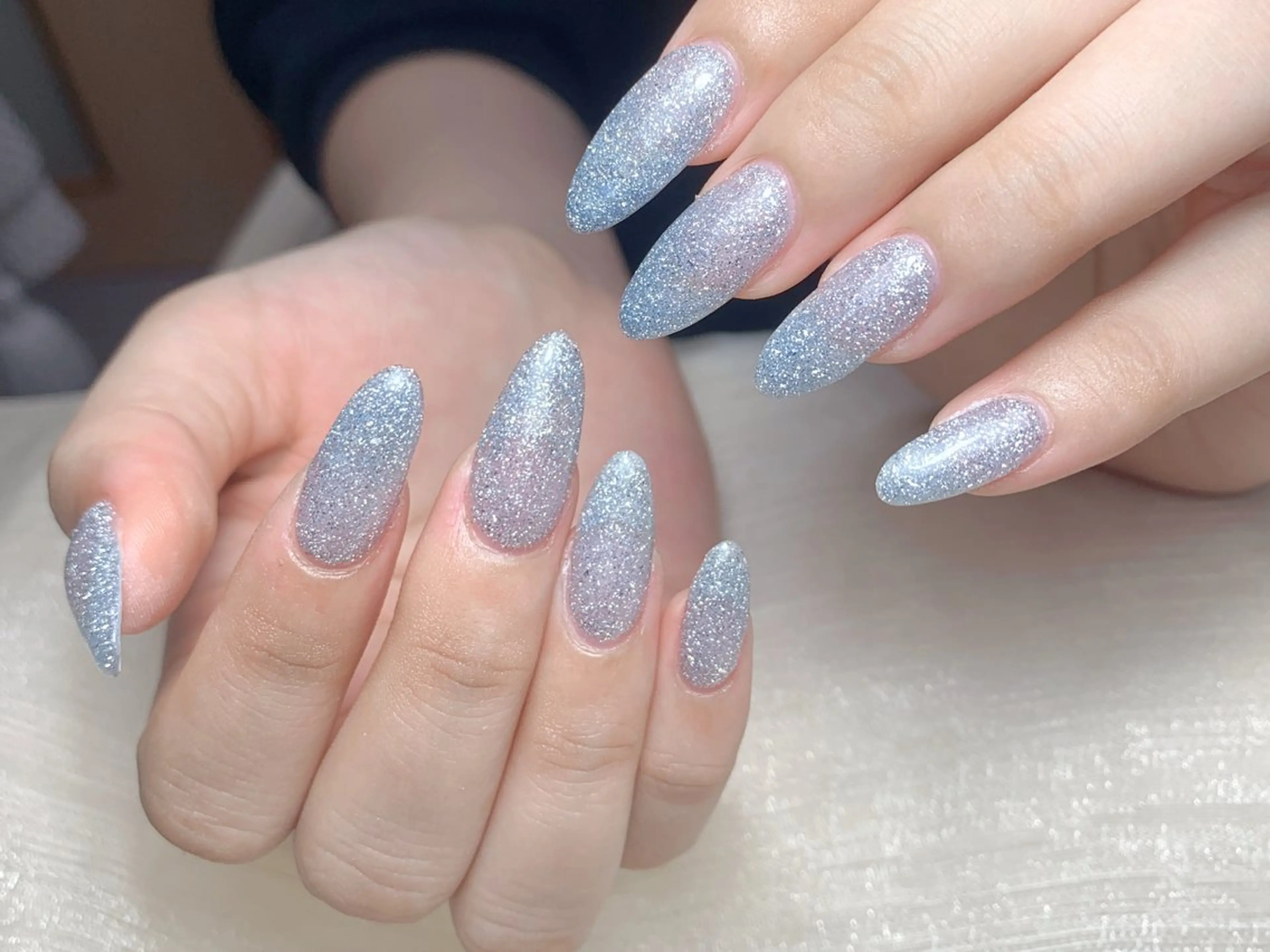 ネイル オーロラネイル チークネイル フレンチネイル ジェルネイル ガラスフレンチ ハンドネイル Nail Jolie所属・Nail Jolieのネイルデザイン