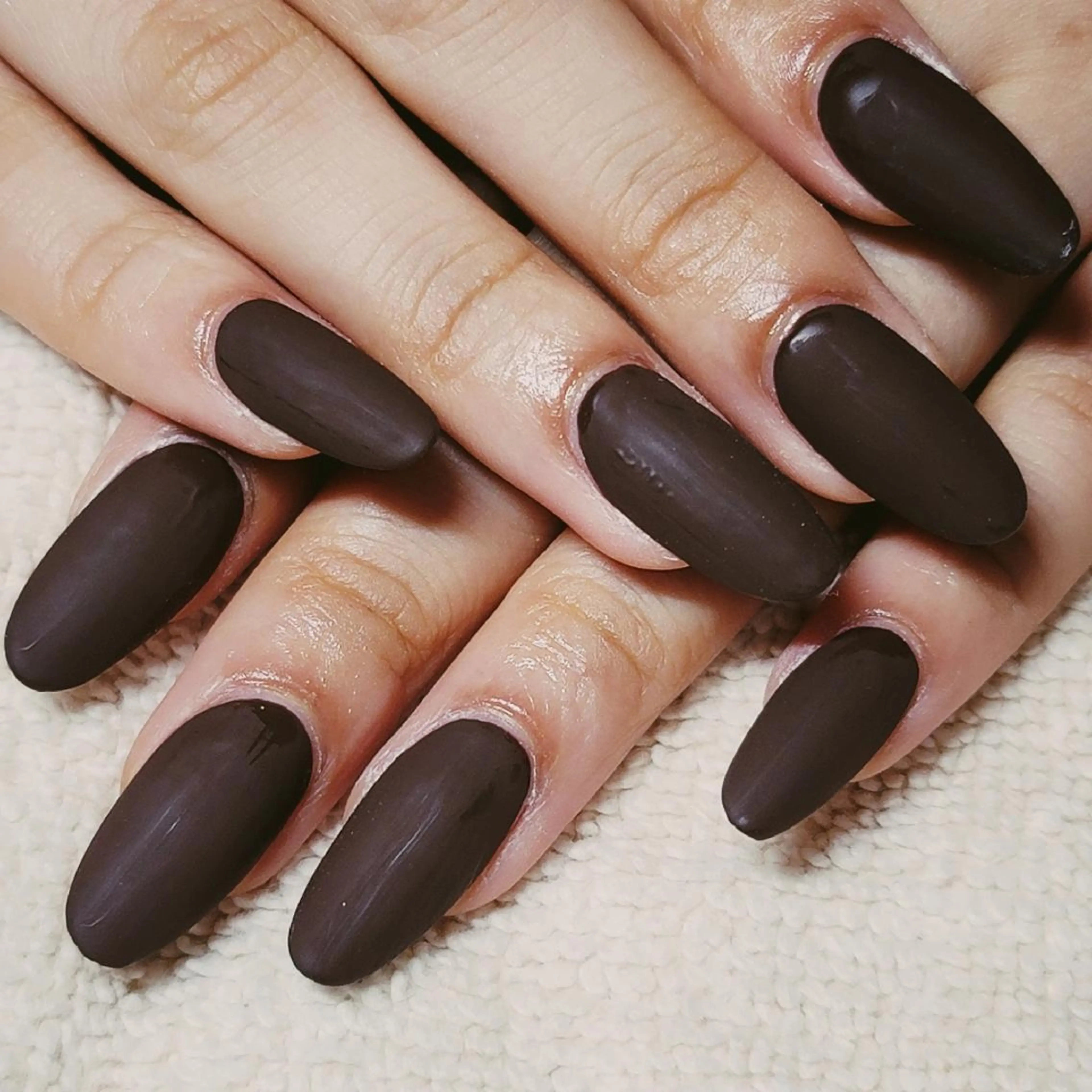 ネイル ブラウン マットネイル ワンカラーネイル ハンドネイル よしだ ひろきのネイルデザイン