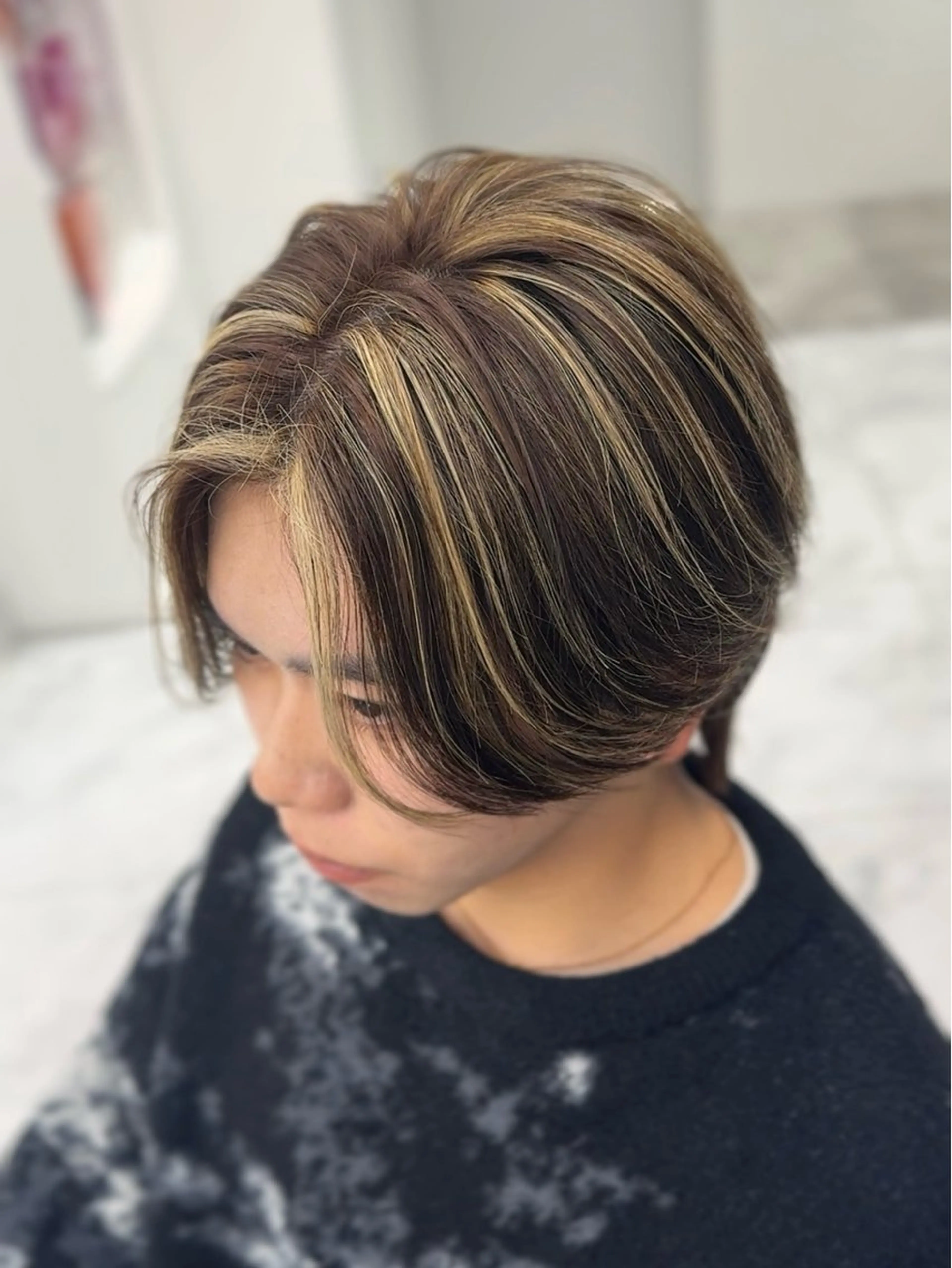 カラー メンズ メンズメッシュ ブラウンカラー メッシュ カット ヘアカラー メンズ特化型美容師 ‪‪★あおいのヘアスタイル
