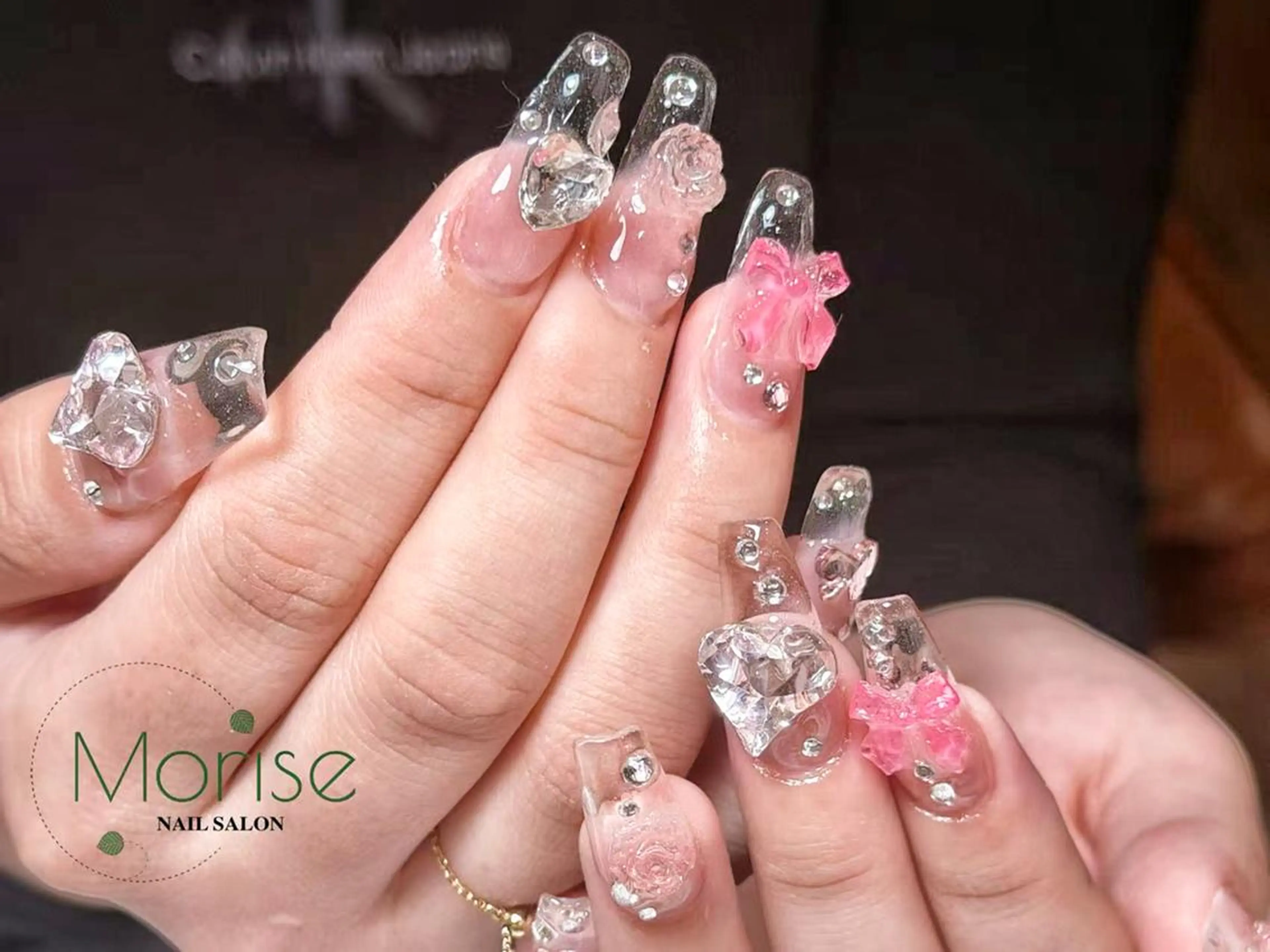 ネイル 長さ出し フレンチネイル ジェルネイル ガラスフレンチ 韓国ネイル ハンドネイル ハンドケア Morise BOBOのネイルデザイン