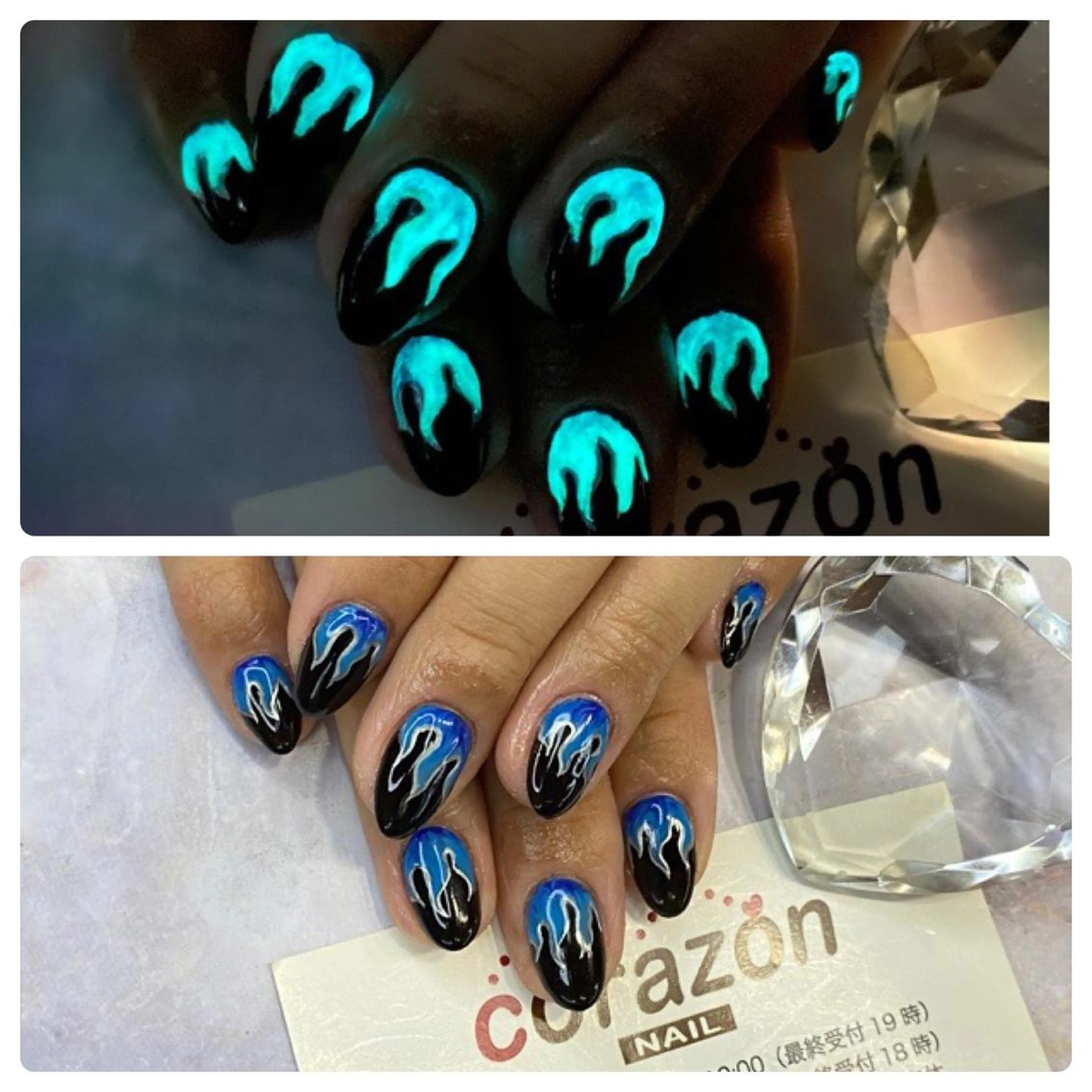 ネイル アートネイル ブルー corazon所属・ネイリスト aicoのネイルデザイン