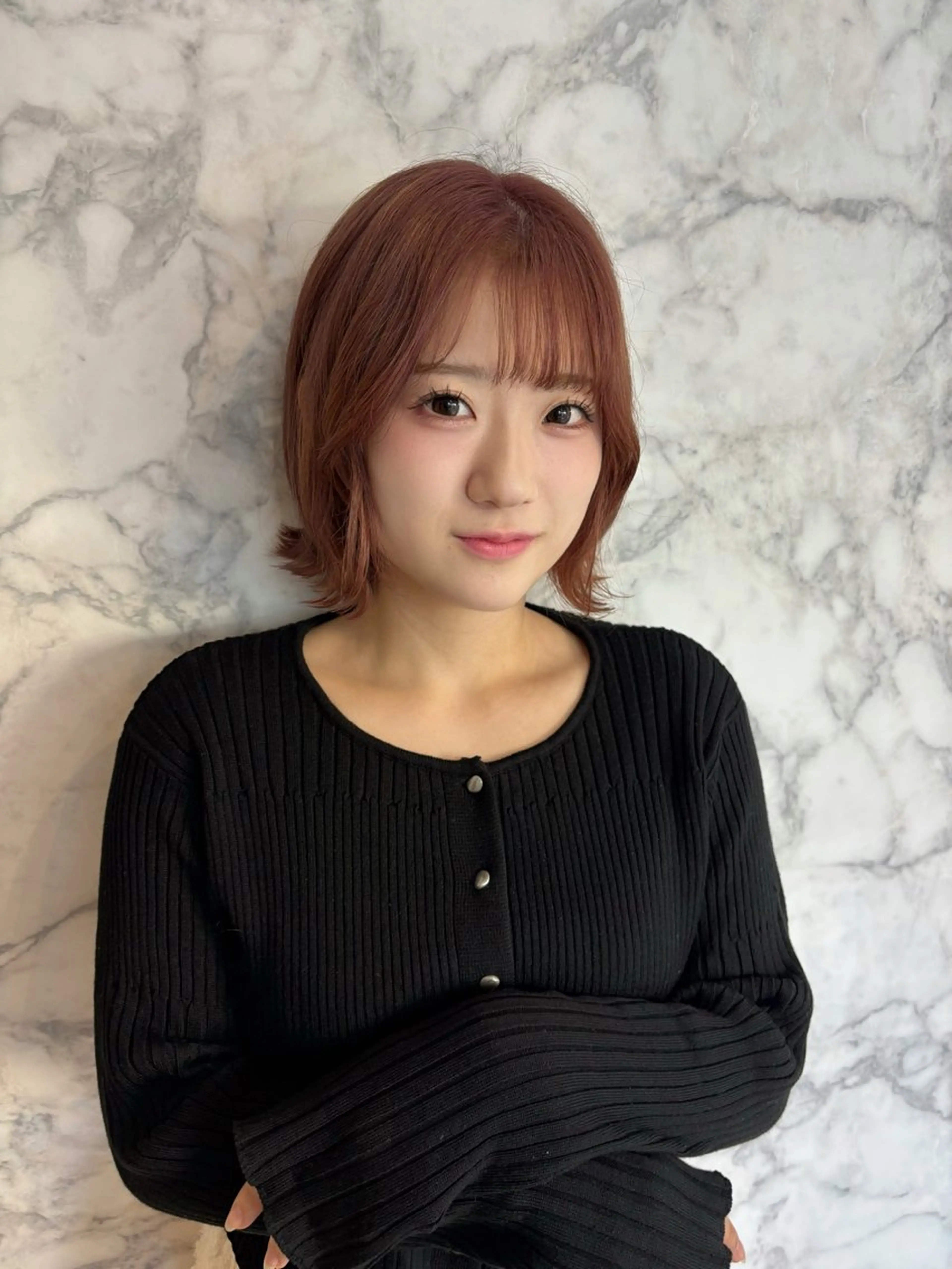 ミディアム カラー ヘアカラー トリートメント 🍒しの🍒 カット/艶カラーのヘアスタイル