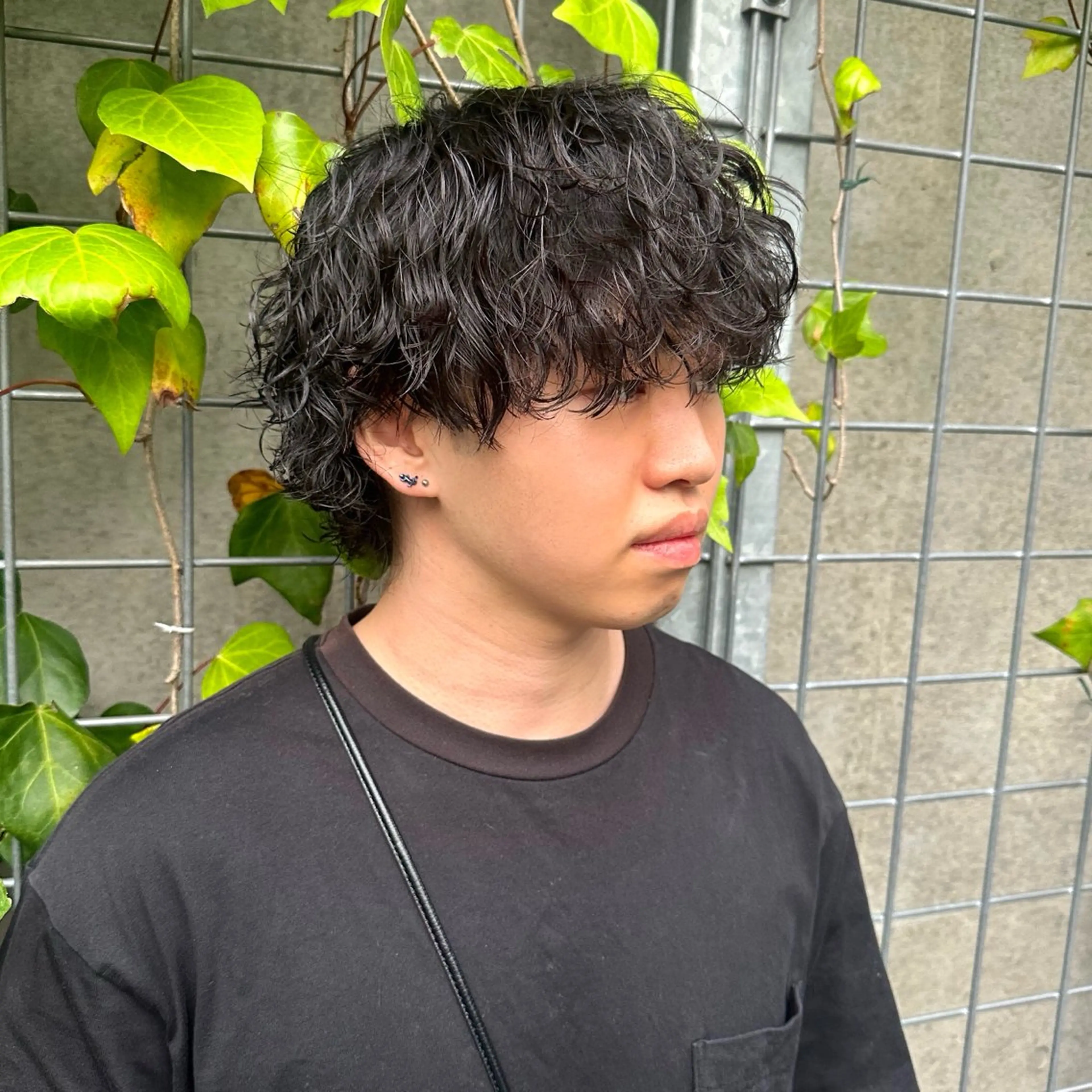 ショート パーマ メンズ 波巻きパーマ メンズウルフカット ウルフカット カット パーマ トリートメント ツイスパ/メンズ パーマ/歩夢のヘアスタイル