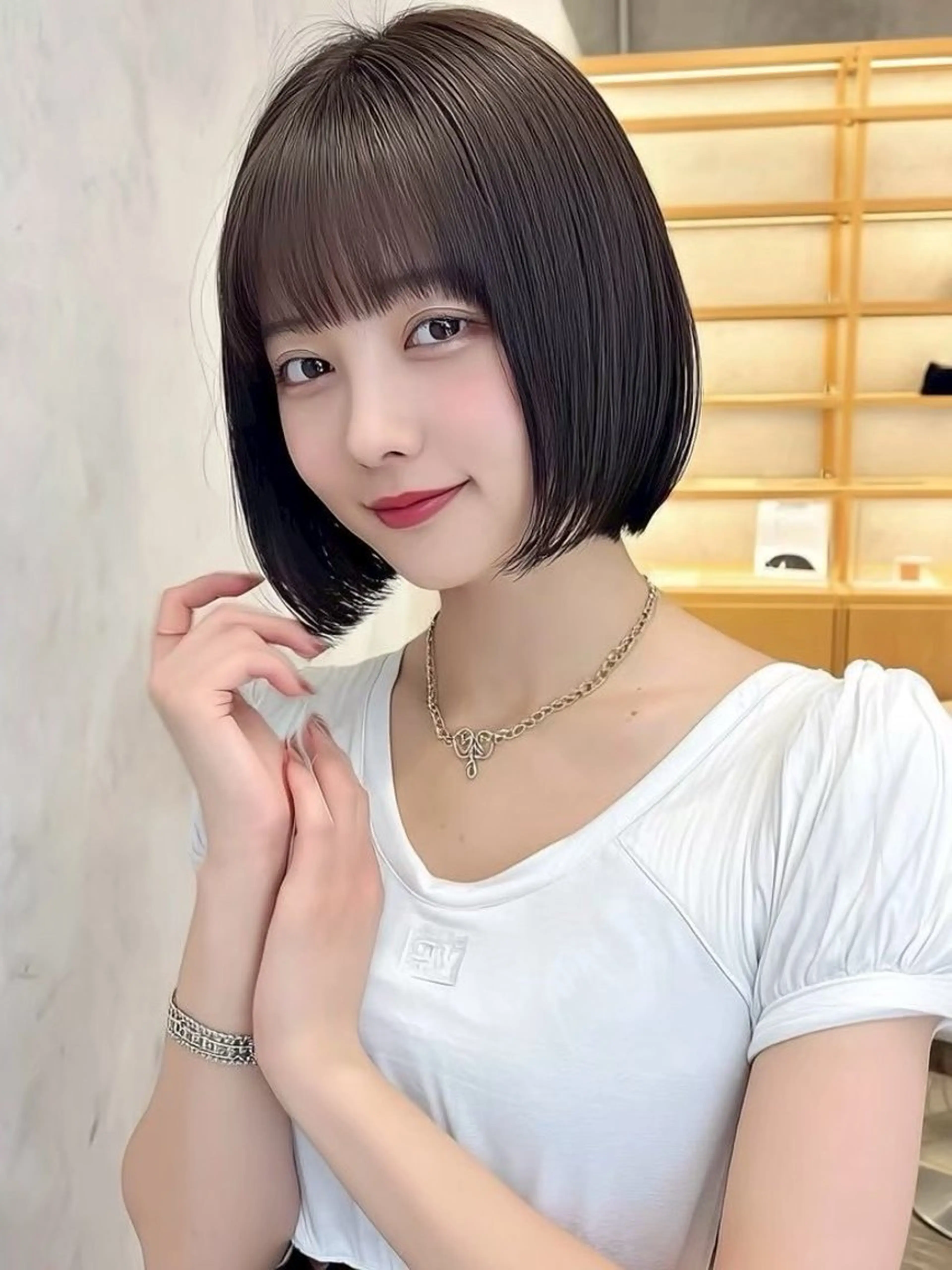 ショート カラー カット ヘアカラー トリートメント 💎透明感/韓国/ レイヤー/泉亮介💎のヘアスタイル