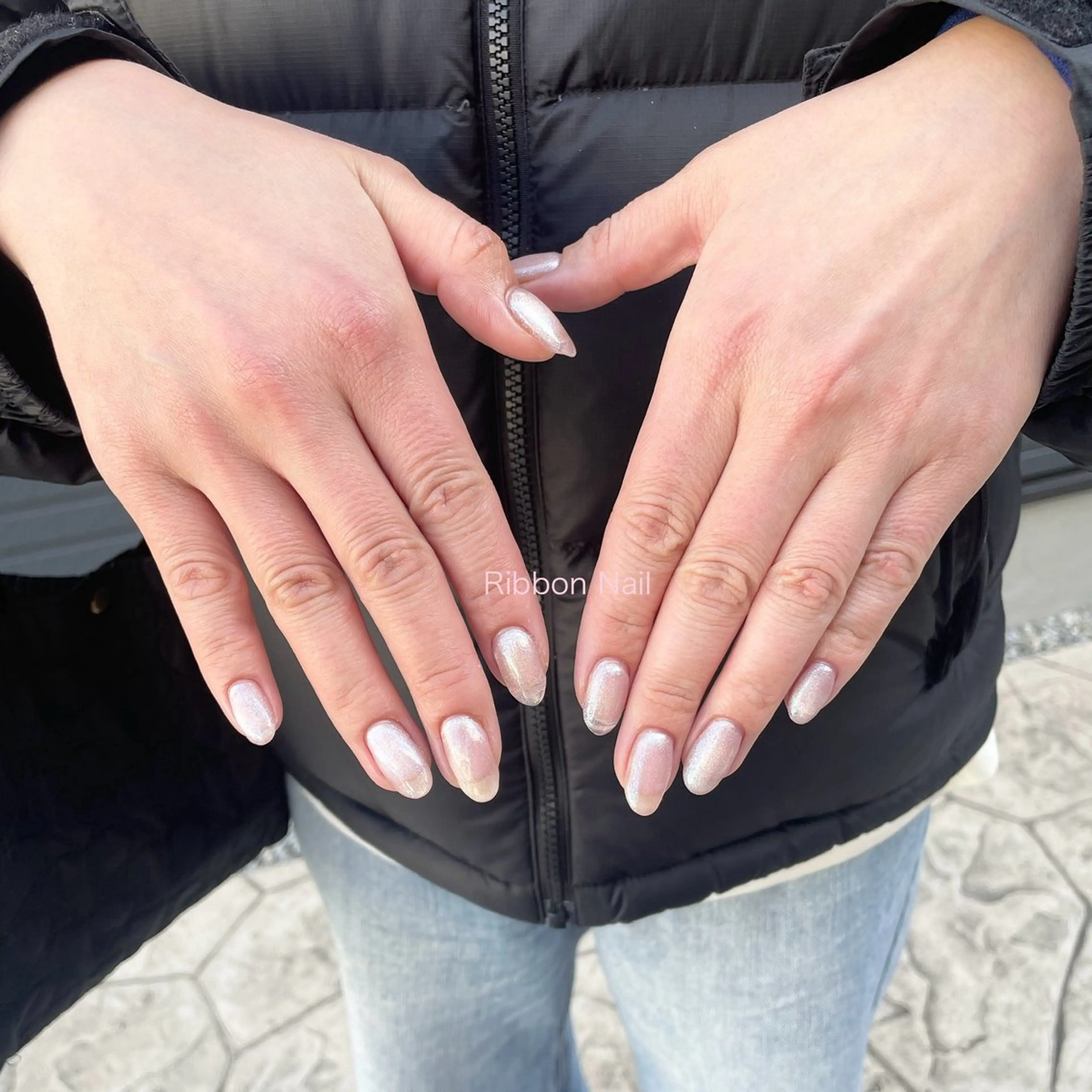 ネイル 長さ出し マグネットネイル ピンク Nail Ambra 小山のネイルデザイン