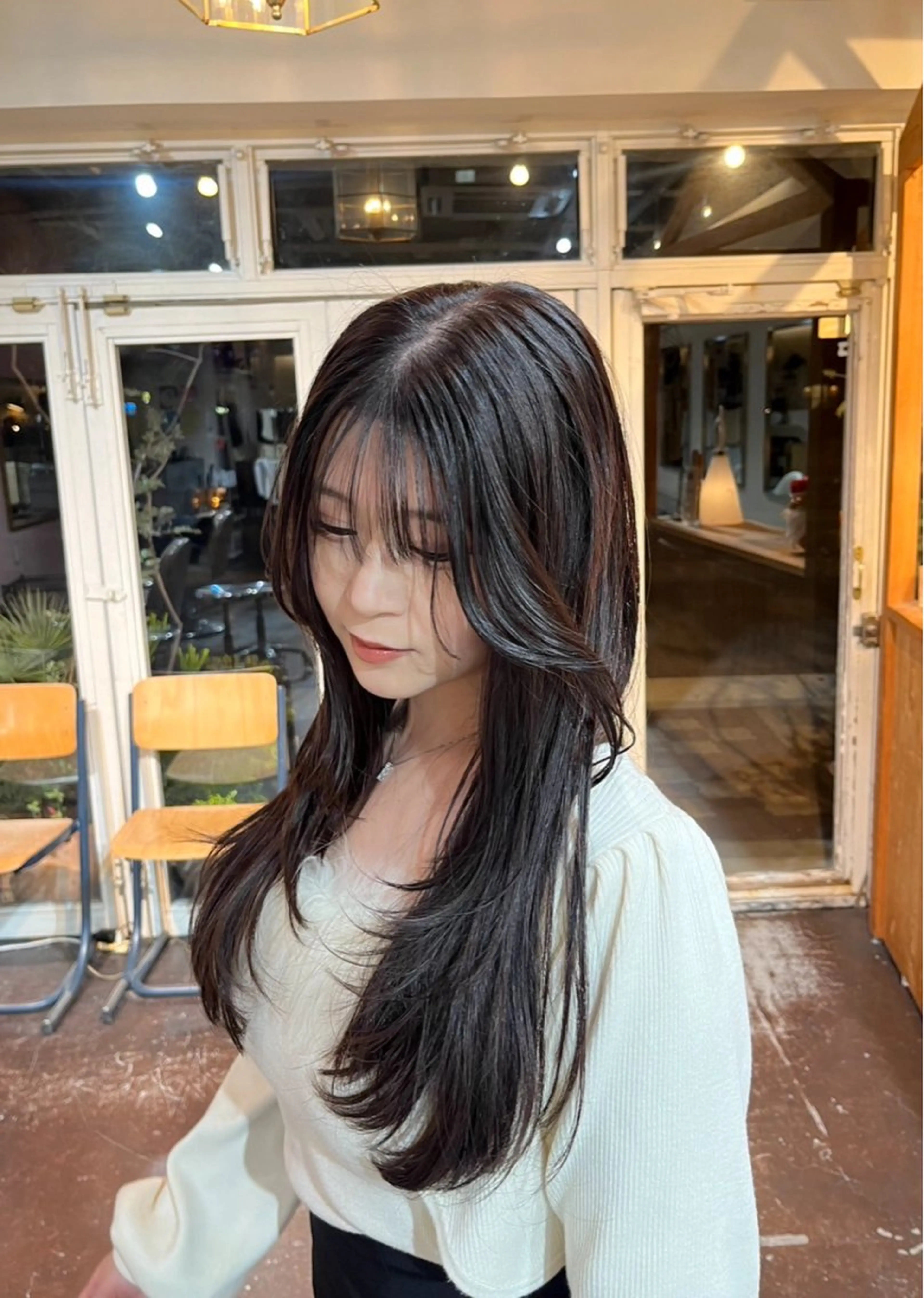 ロング カラー 透明感カラー レイヤーカット Junmi/ﾁｶｼﾂ /堀江のヘアスタイル