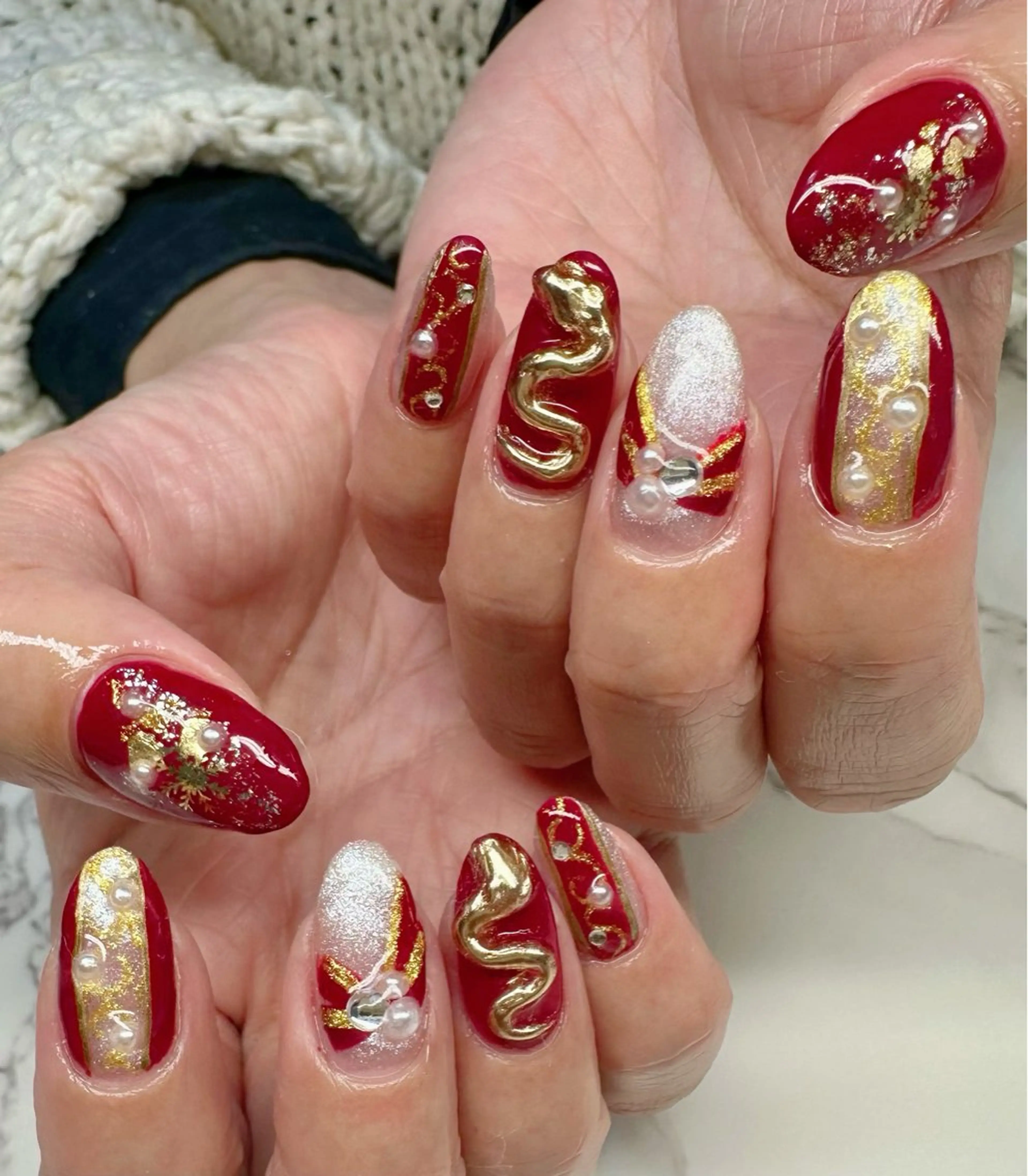 ネイル アートネイル チークネイル フレンチネイル キラキラネイル マグネットネイル M.N_ nailのネイルデザイン