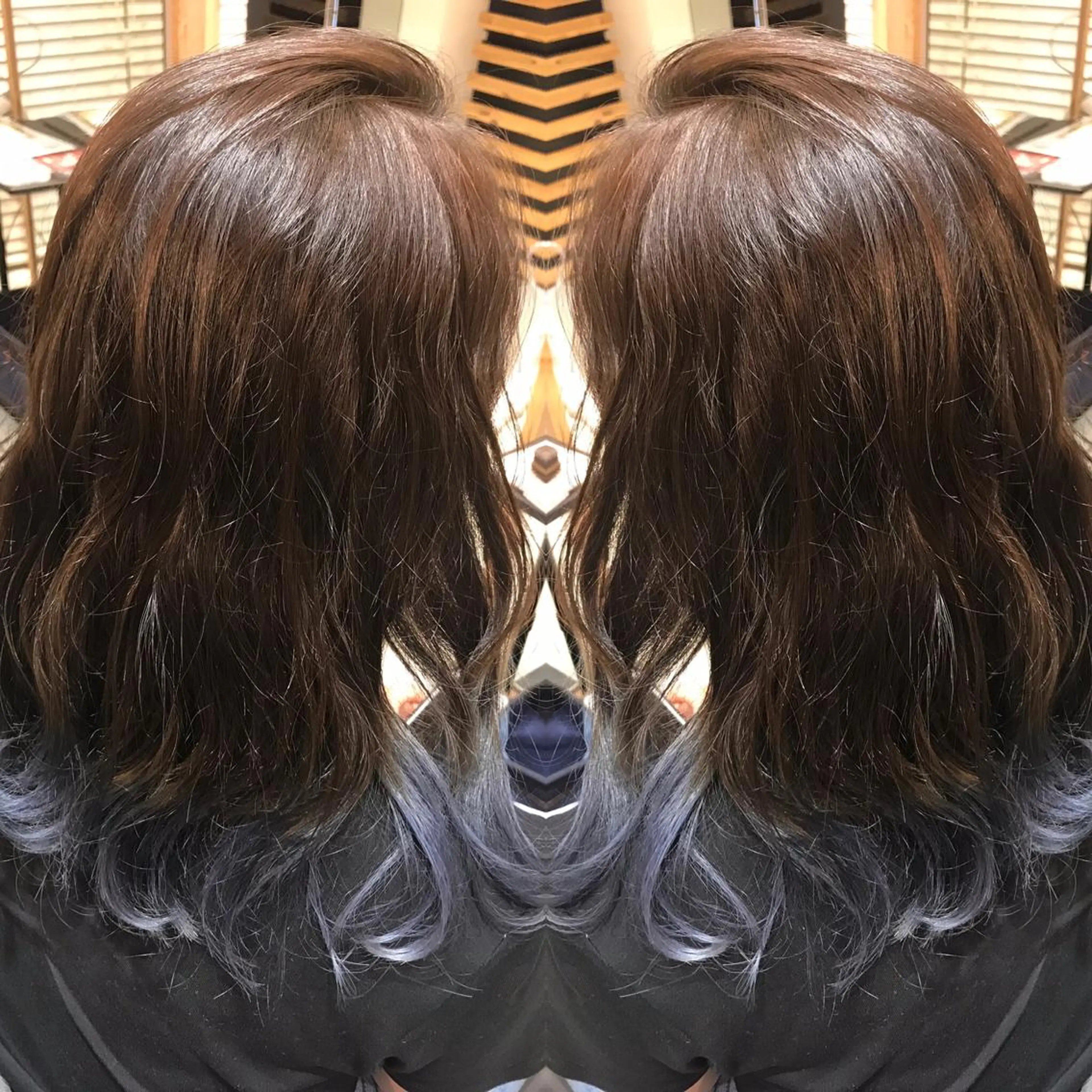 ミディアム カラー ブルーカラー ハイトーンカラー シルバー ヘアカラー 大久保 隆蔵のヘアスタイル