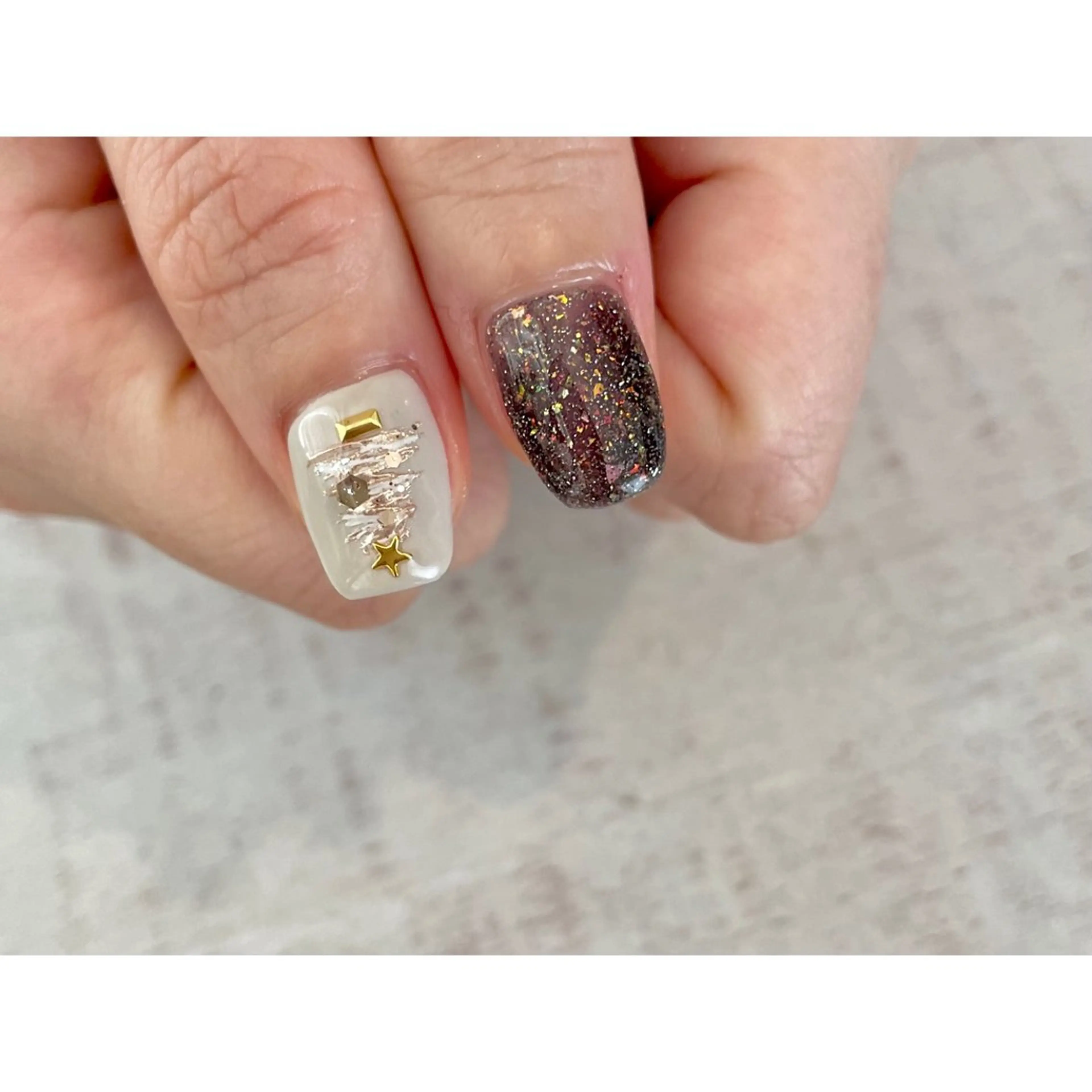 ネイル 冬ネイル クリスマス 𖡼 yumenoのネイルデザイン