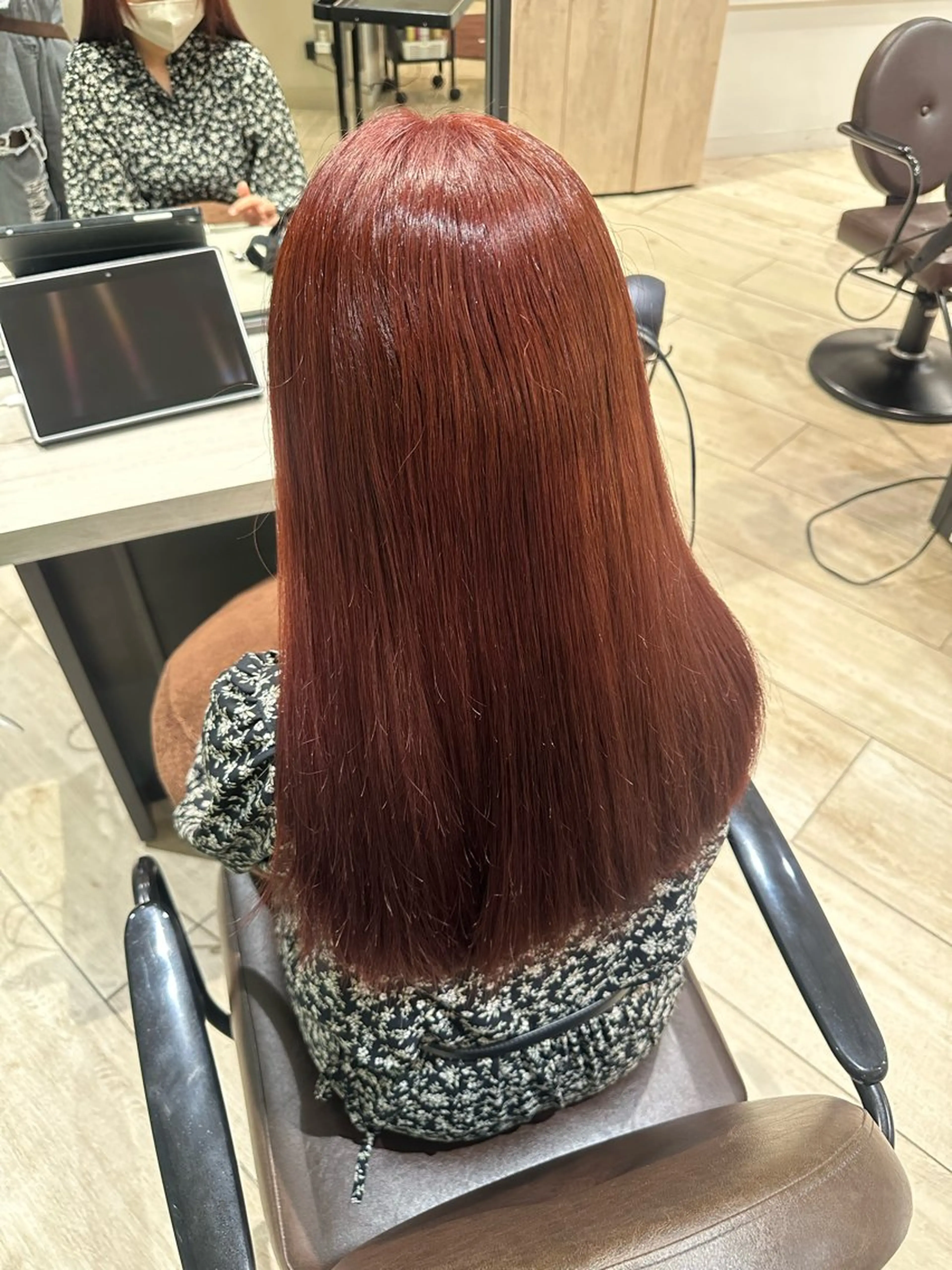 ロング カラー ブリーチ グラデーションカラー レッドカラー 縮毛矯正 ヘアカラー 艶髪／ブリーチ🌟 銀座/HARUKAのヘアスタイル