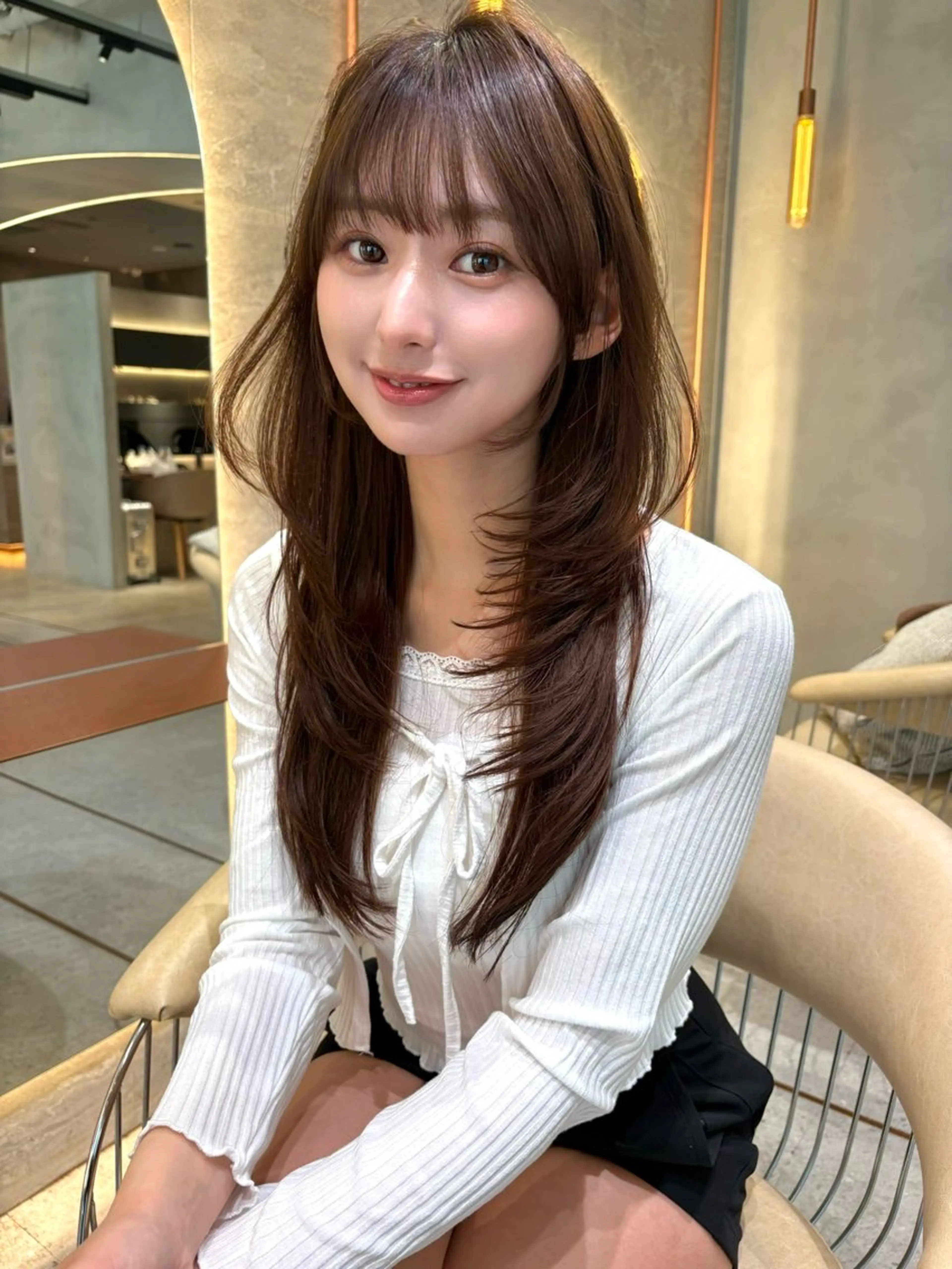 ロング カラー カット ヘアカラー トリートメント 仙台Ｉ韓国レイヤー Ｉ髪質改善Ｉ伊藤拓海のヘアスタイル