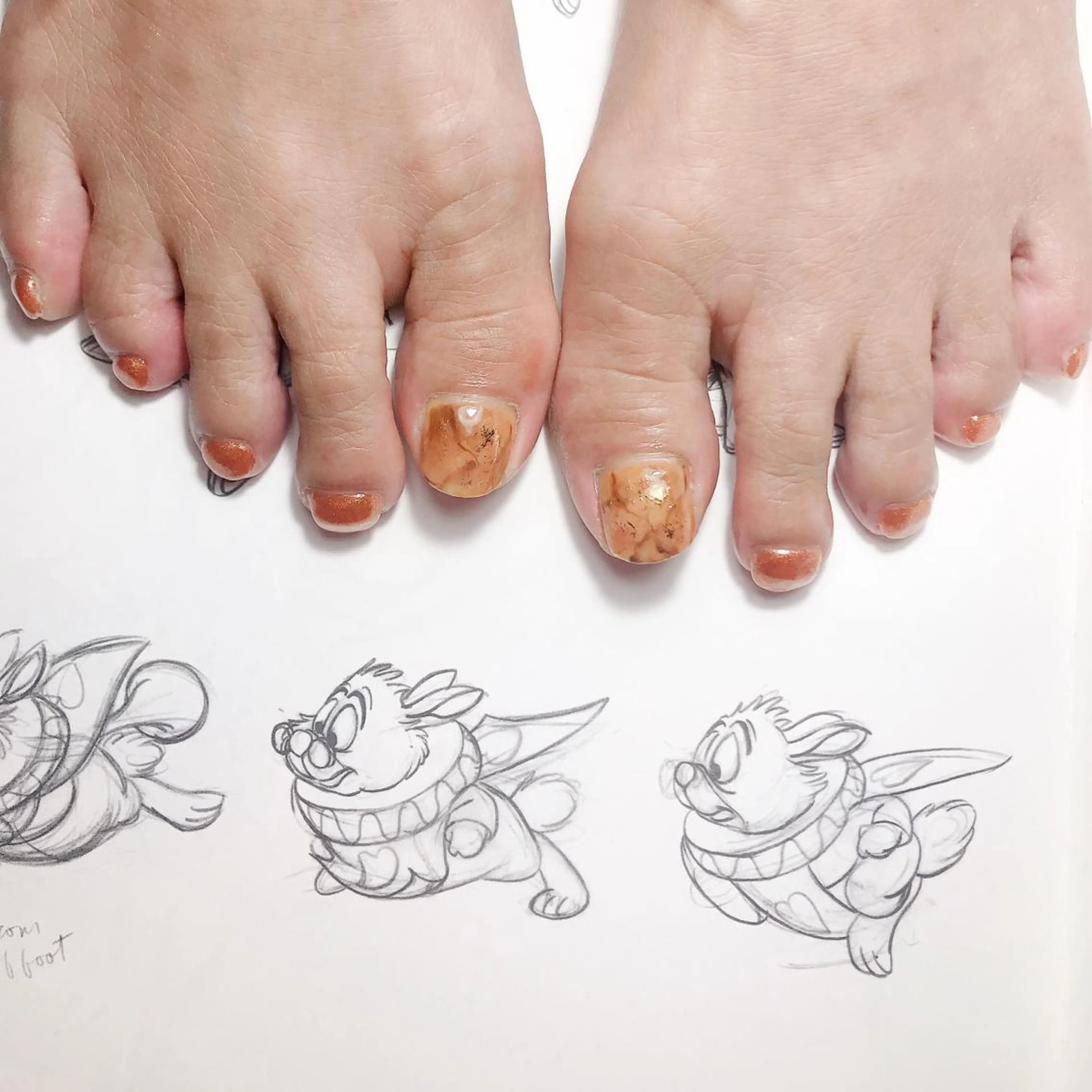 ネイル フットネイル 大理石ネイル(マーブル) owlnail /持込みデザイン専門のネイルデザイン
