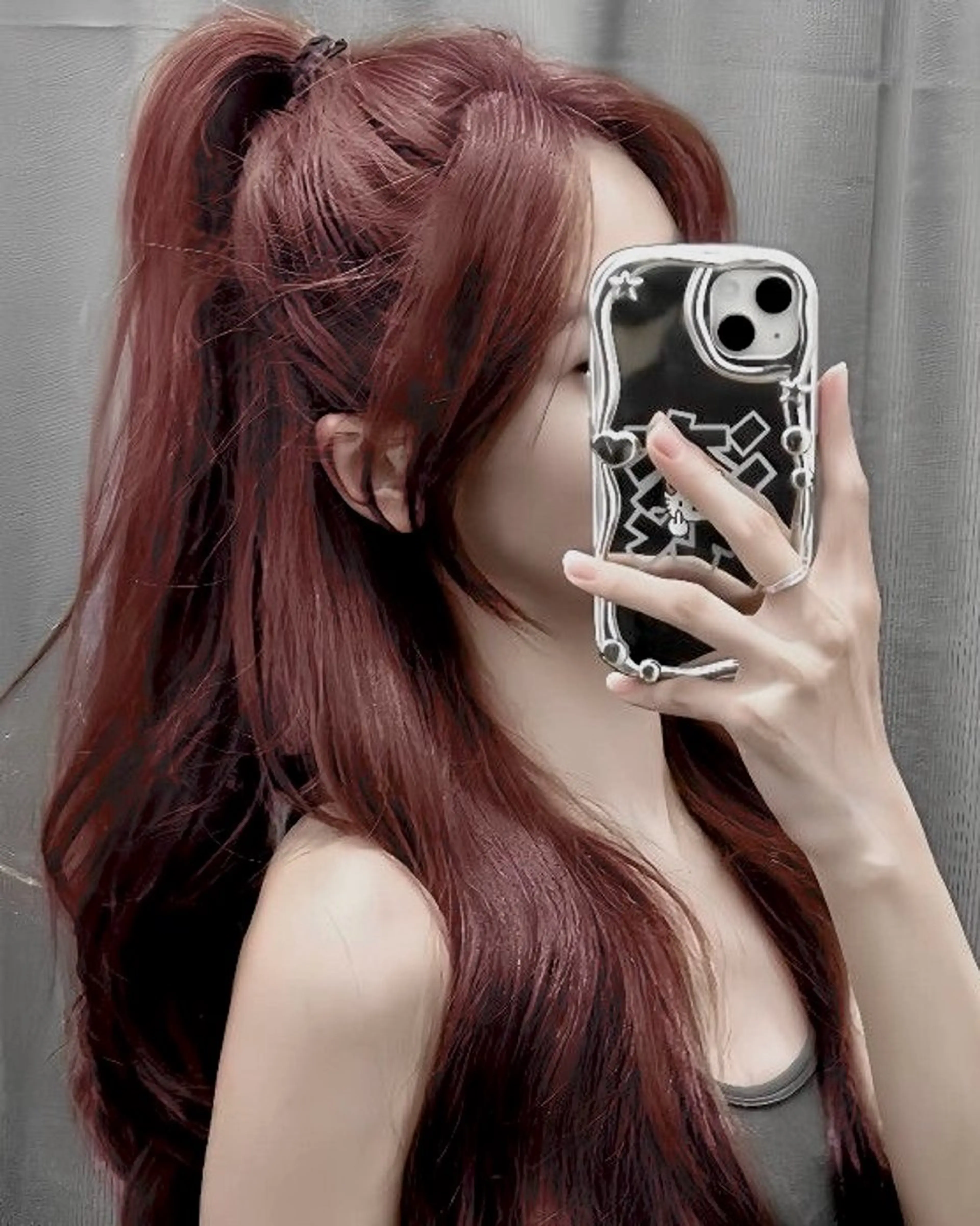 ロング カラー ヘアカラー トリートメント ヘッドスパ 艶モテ・韓国スタイル 🤍りんのヘアスタイル