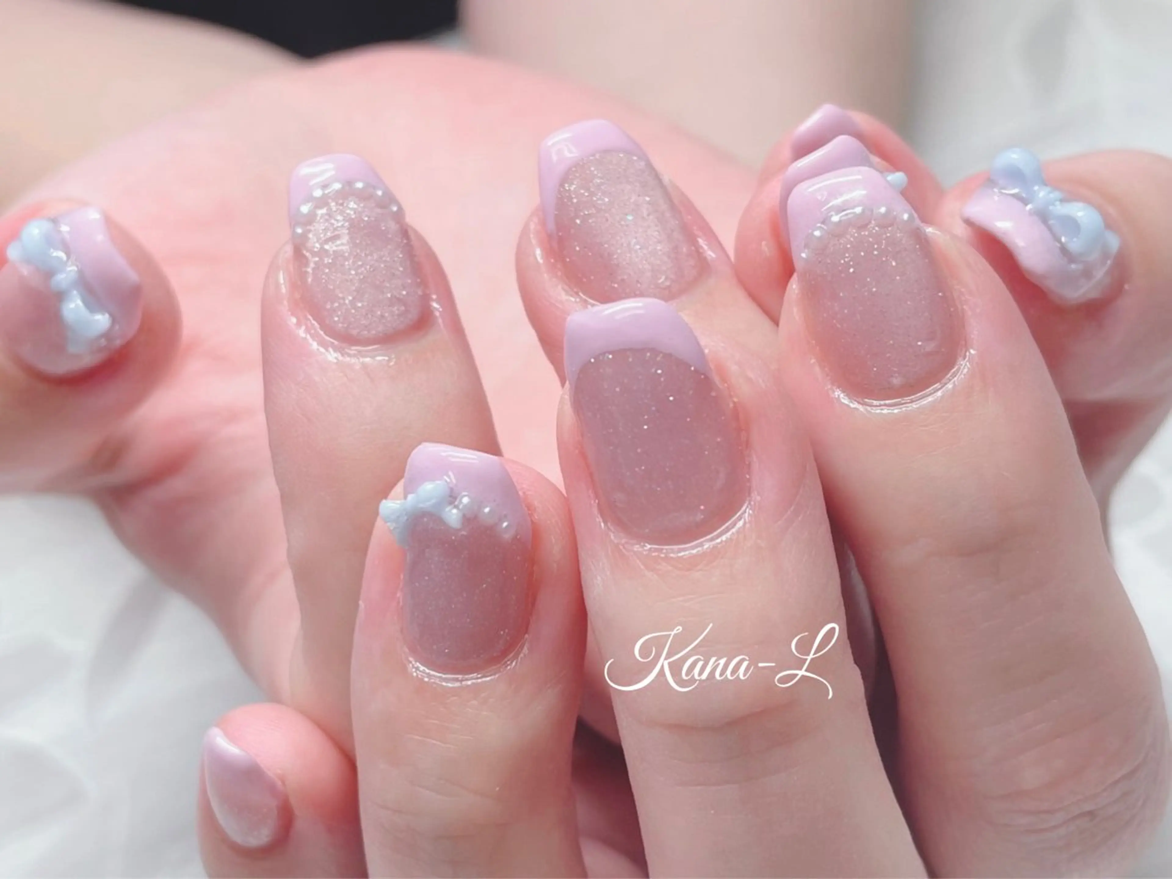 ネイル フレンチネイル ジェルネイル 韓国ネイル マグネットネイル パラジェル 芦辺 香奈のネイルデザイン