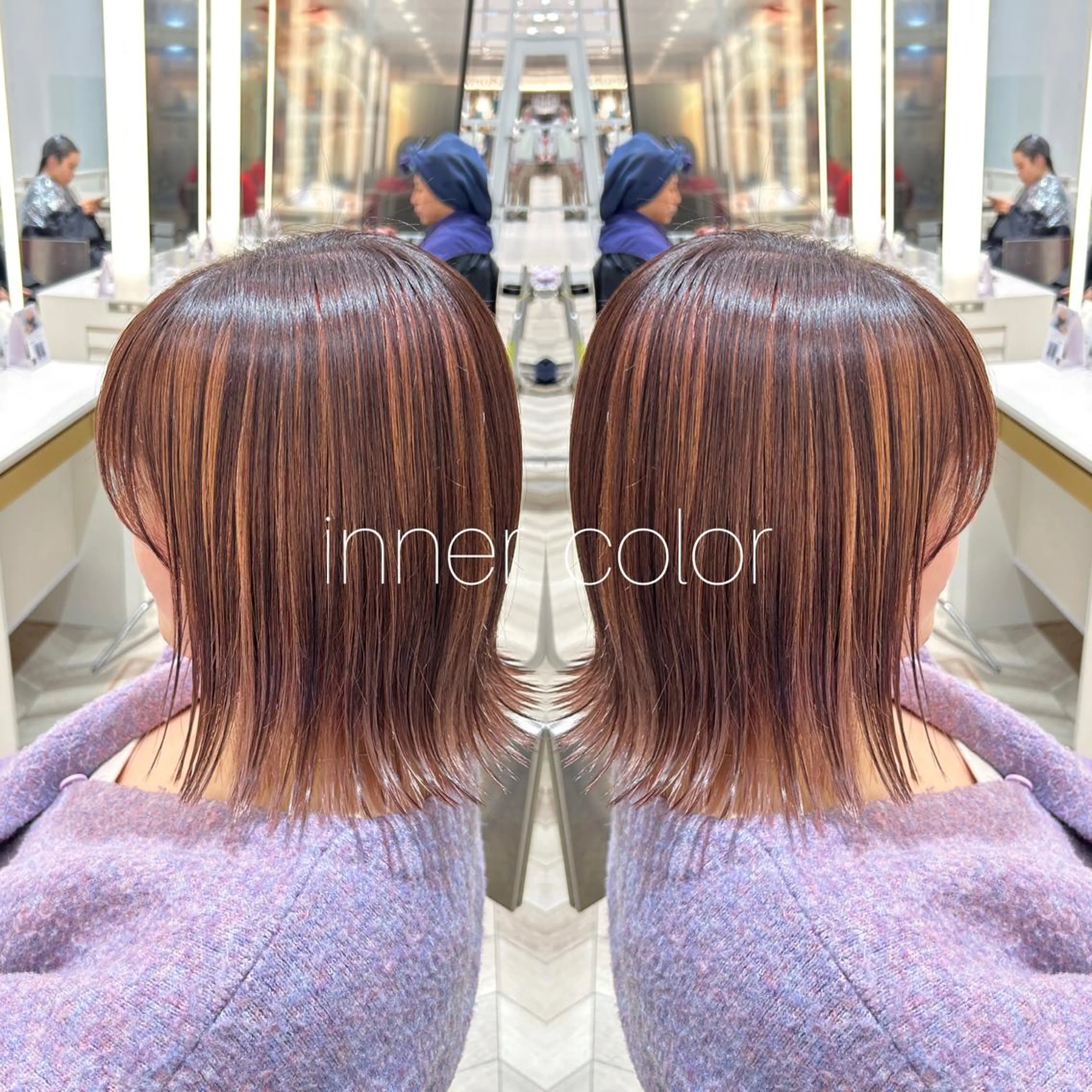 ミディアム カラー 淡路上新庄/髪質改善 .艶カラー/野口春貴のヘアスタイル