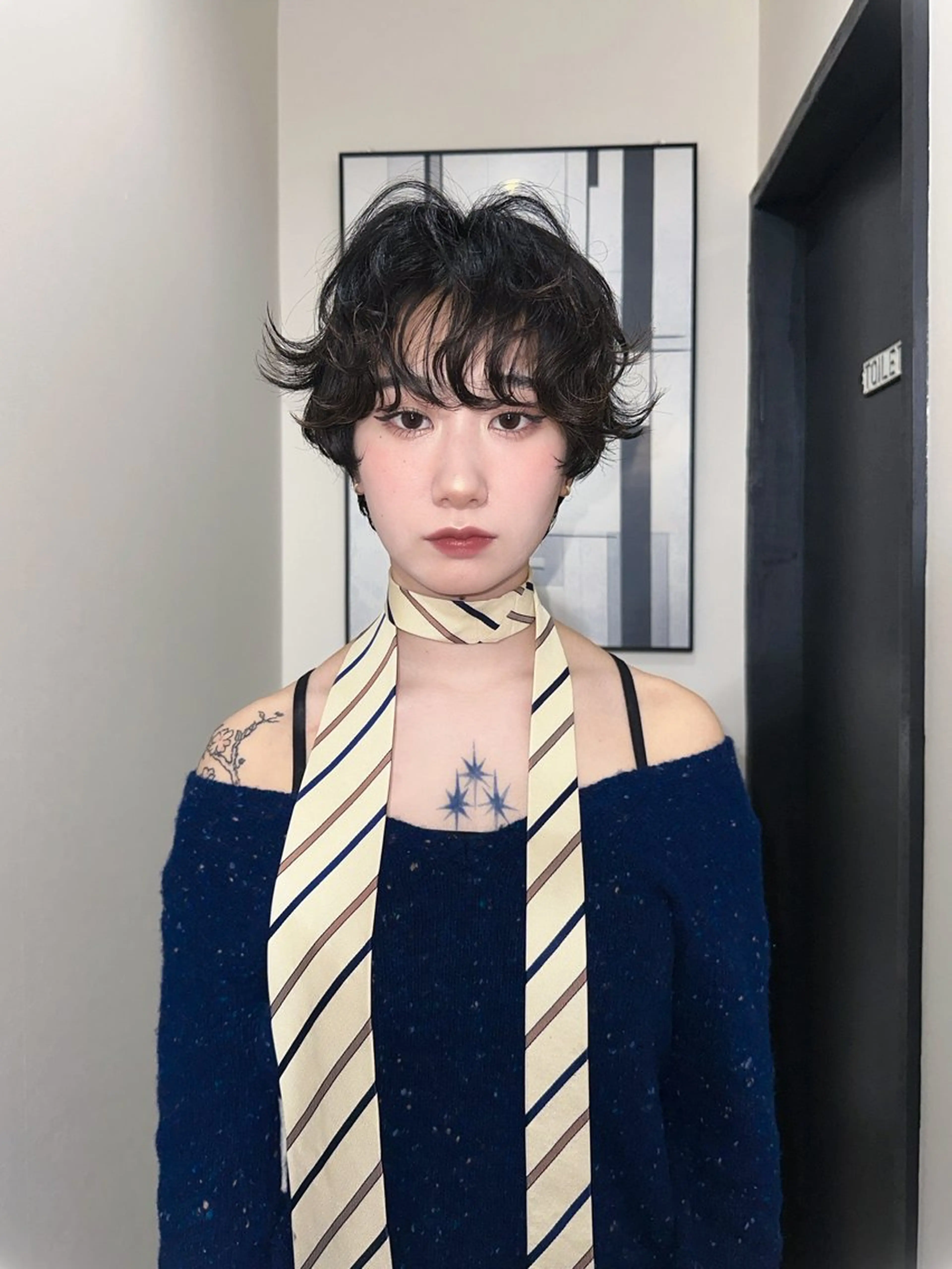 ショート パーマ 桒村 沙綾のヘアスタイル