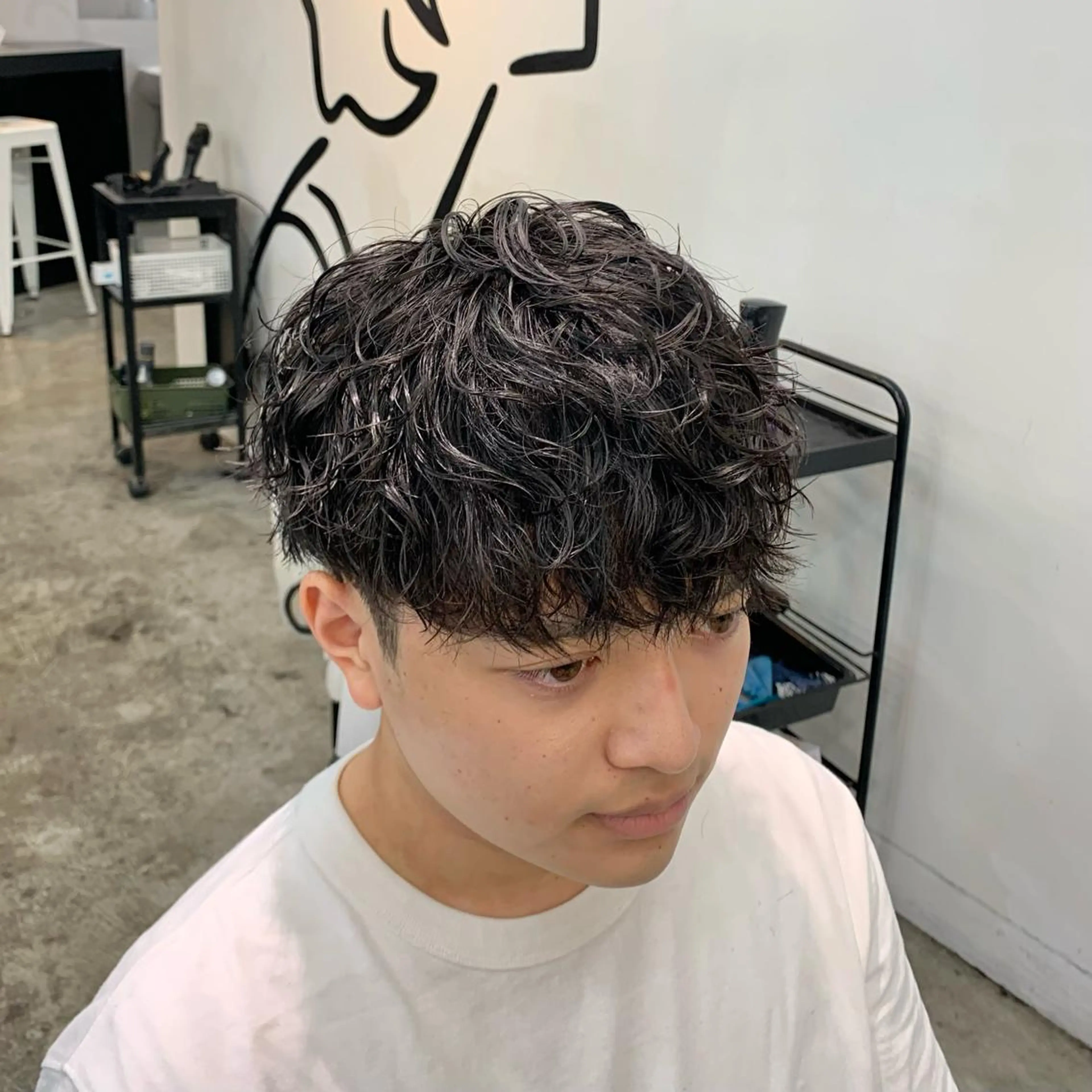 ショート パーマ メンズ マッシュ カット パーマ メンズ特化美容師/ 藤戸 椋のヘアスタイル