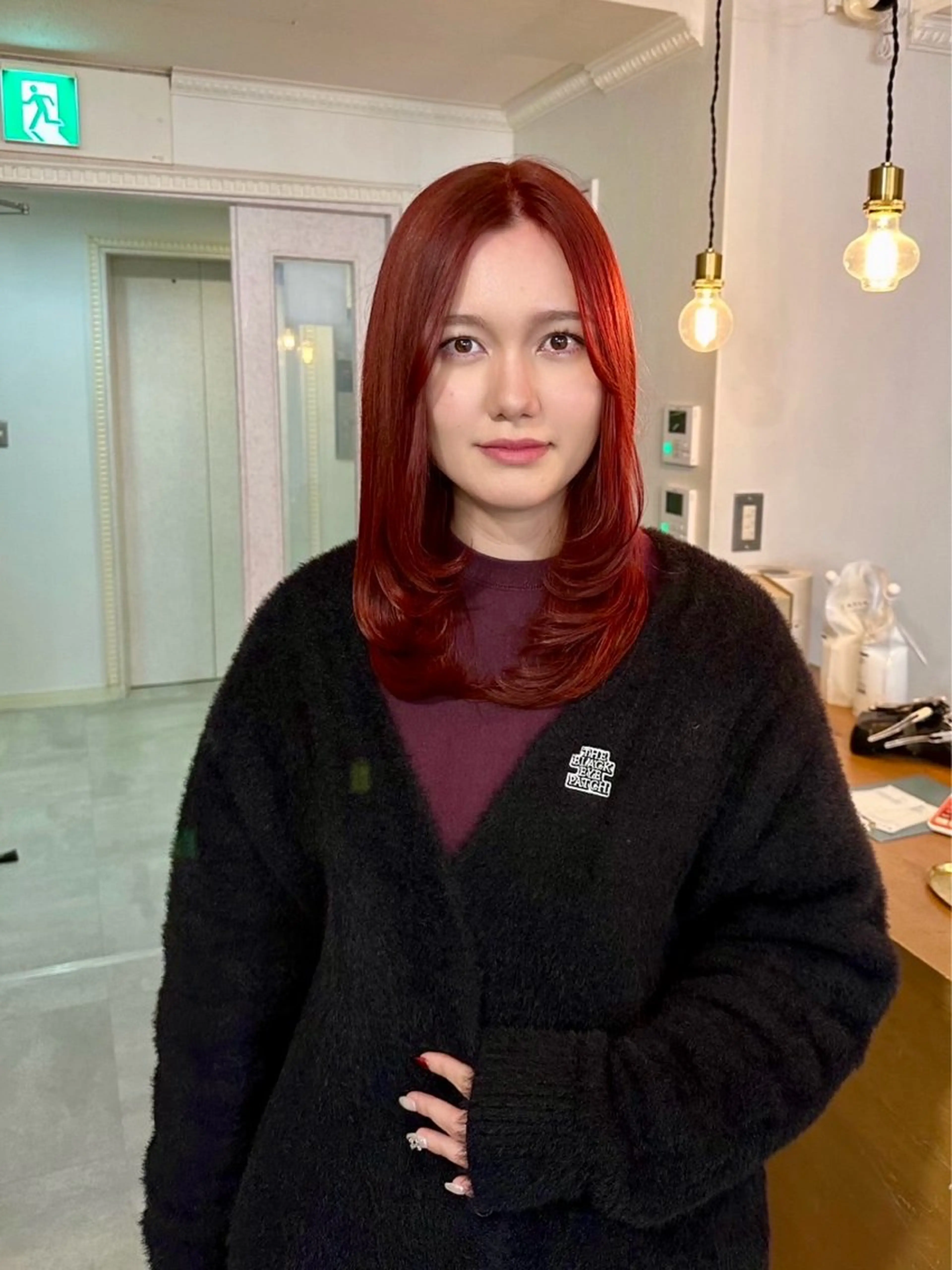セミロング カット 南堀江レイヤーカット MIKU🍒のヘアスタイル