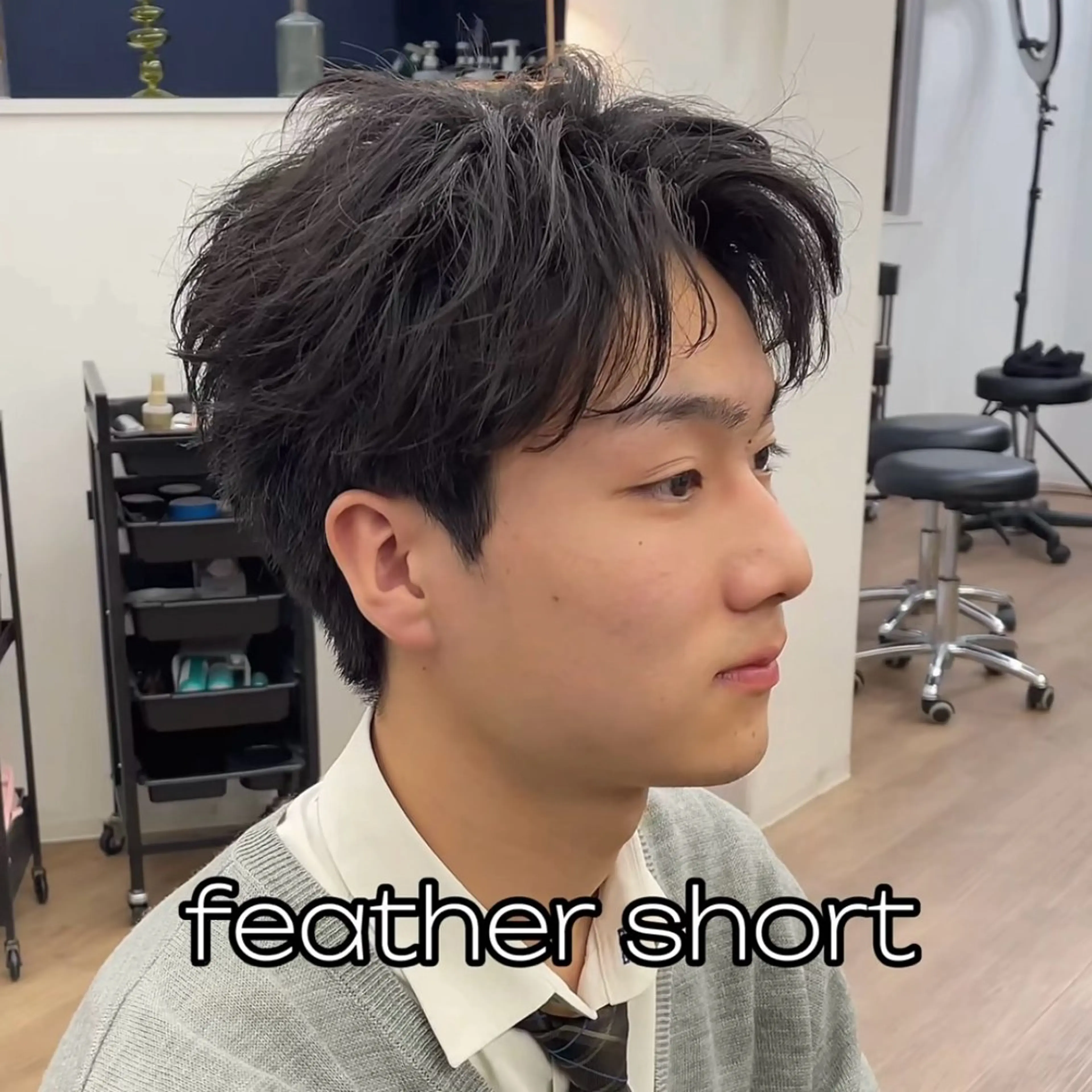 ショート ハイライト 韓国風ヘア レイヤーカット ショートヘア 縮毛矯正 カット 🫧 下島友弥 【メンズ特化美容師】のヘアスタイル