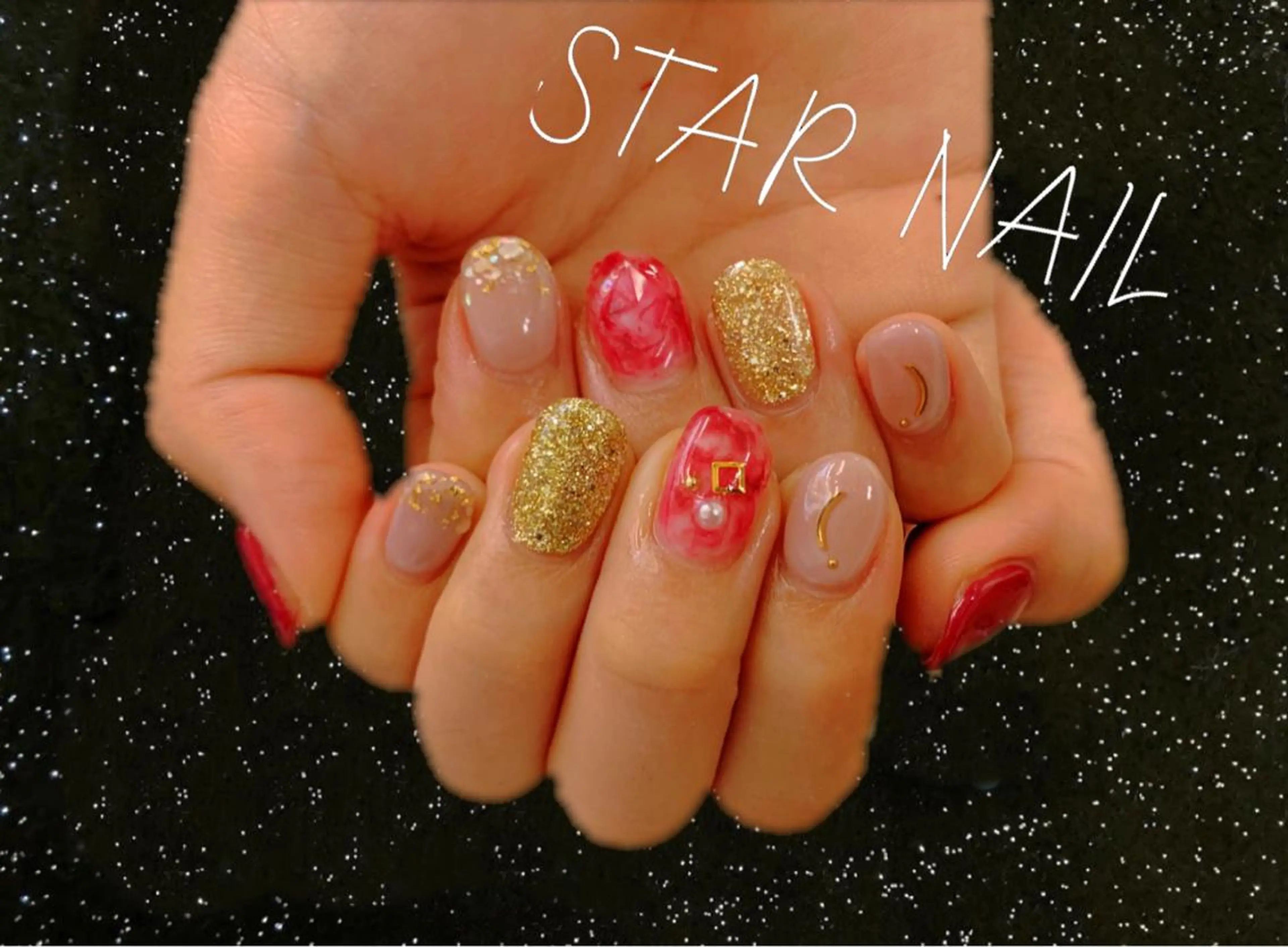 ネイル べっ甲ネイル ボルドー 持ち込み ワンカラーネイル STAR NAILのネイルデザイン