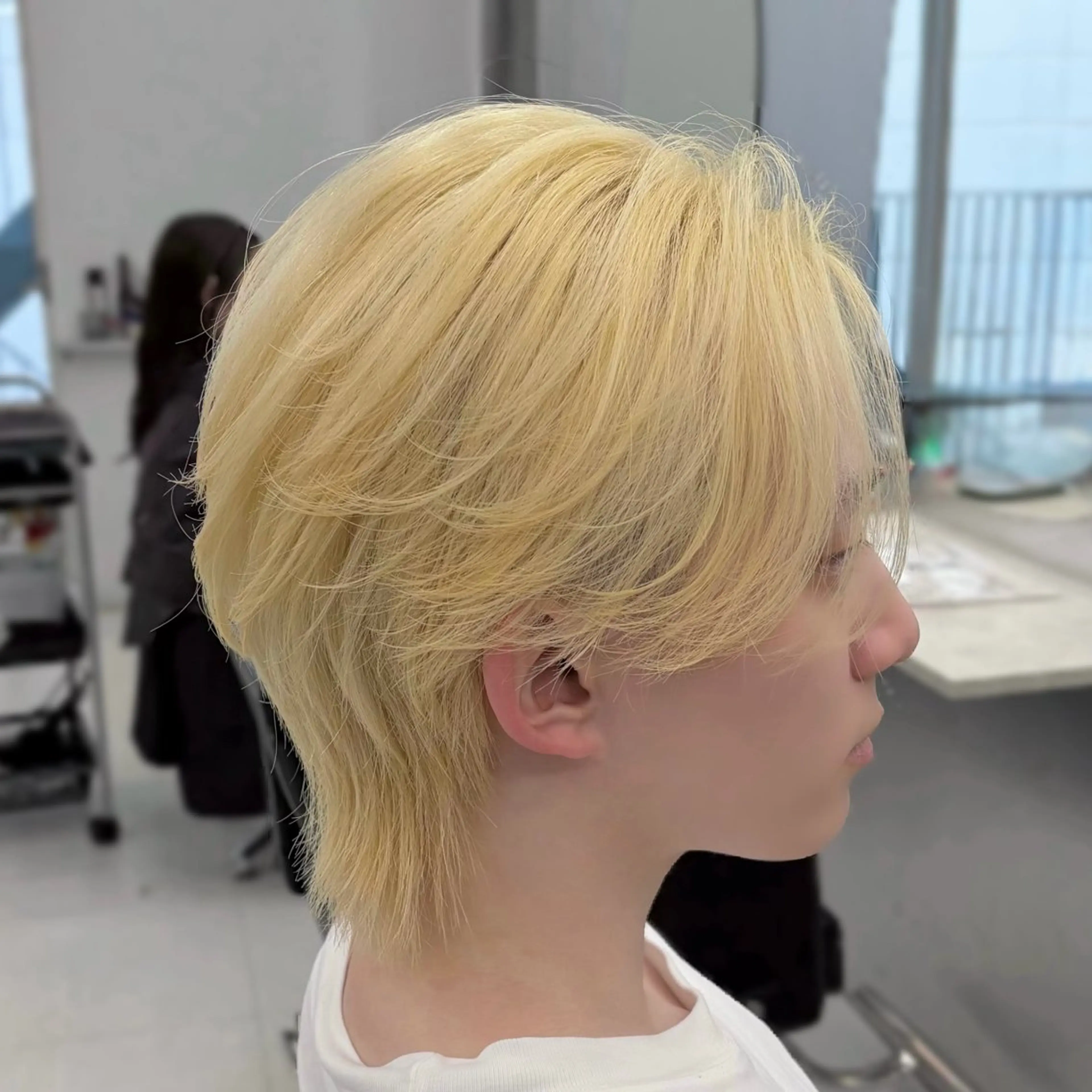 ミディアム カラー メンズ カット ヘアカラー トリートメント ʜᴀʀᴜᴋᴀ♱メンズ ウルフ/ブリーチのヘアスタイル