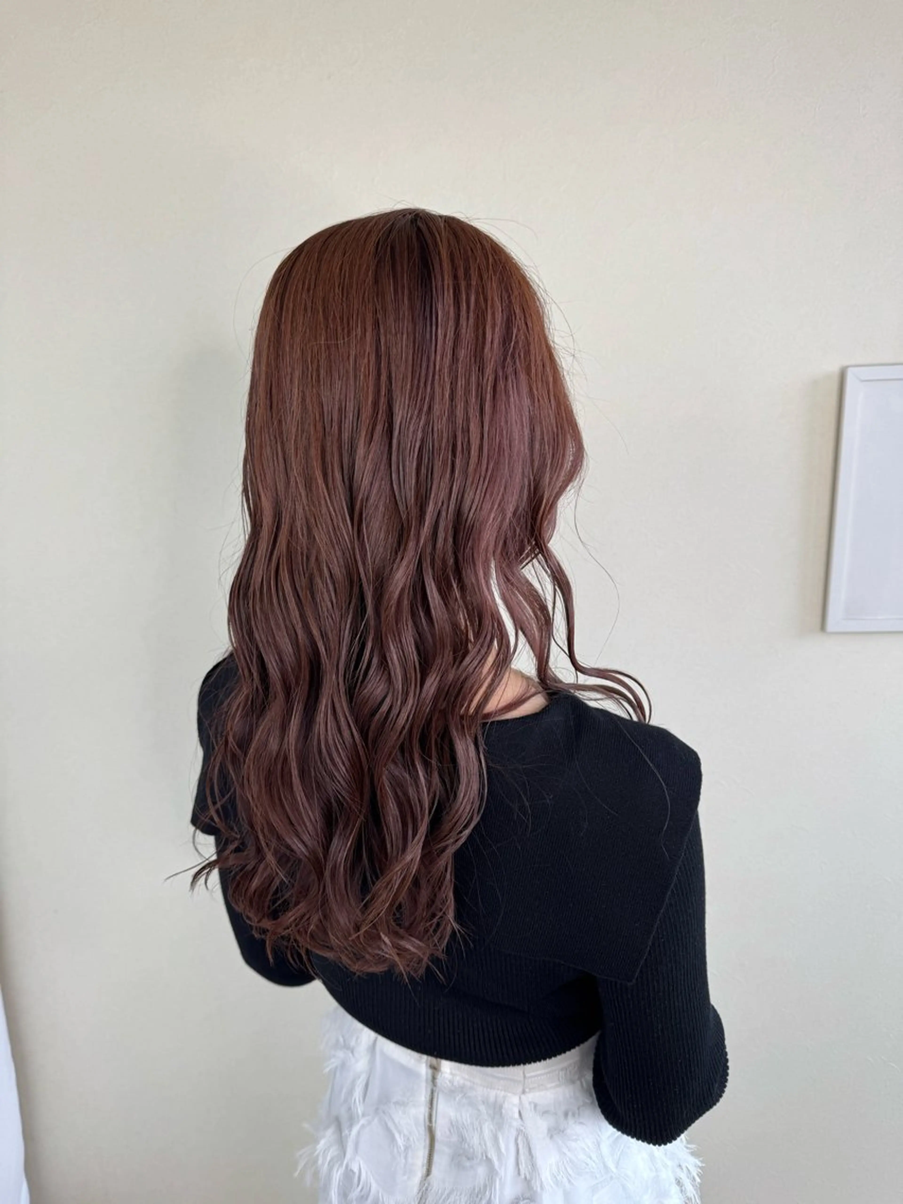 ロング カラー ベージュカラー ピンクカラー ピンクベージュ ハイライトカラー✨ グレージュ✨鎌倉光洋のヘアスタイル