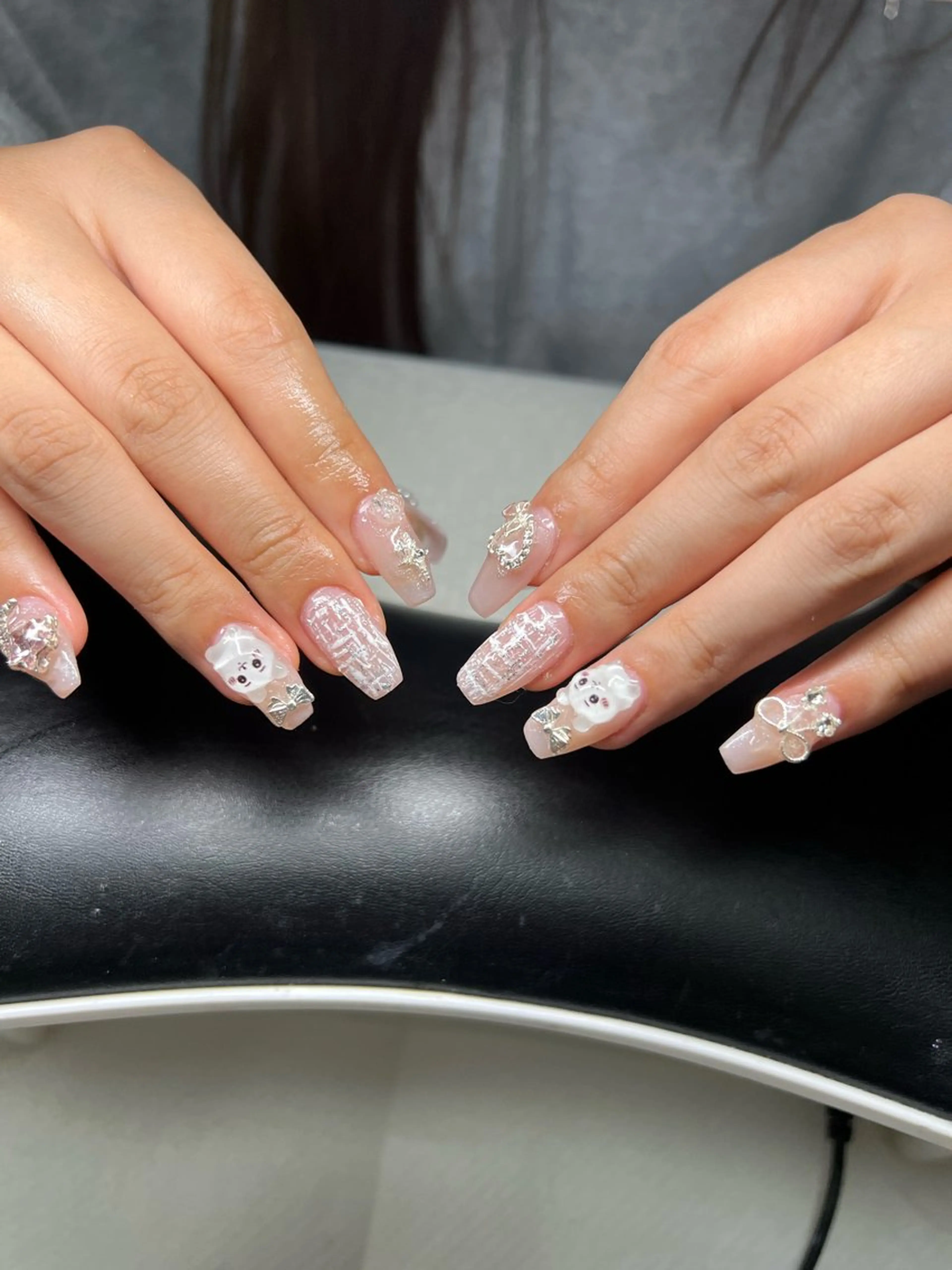 ネイル オーロラネイル チークネイル 長さ出し フットネイル フレンチネイル Lee Nails チップ長さだし専門店のネイルデザイン