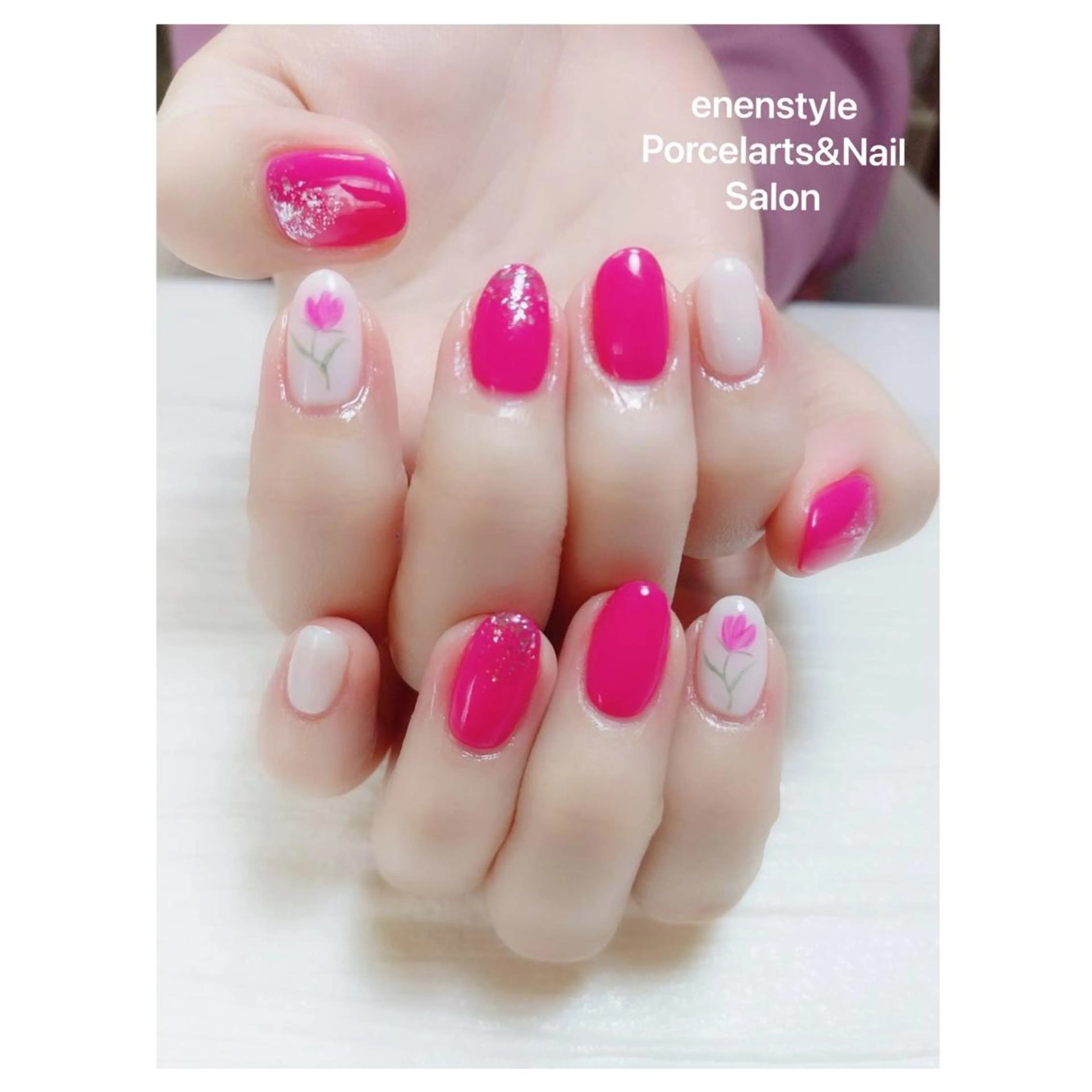 ミディアム ネイル ハンドネイル 👑enen style👑のネイルデザイン