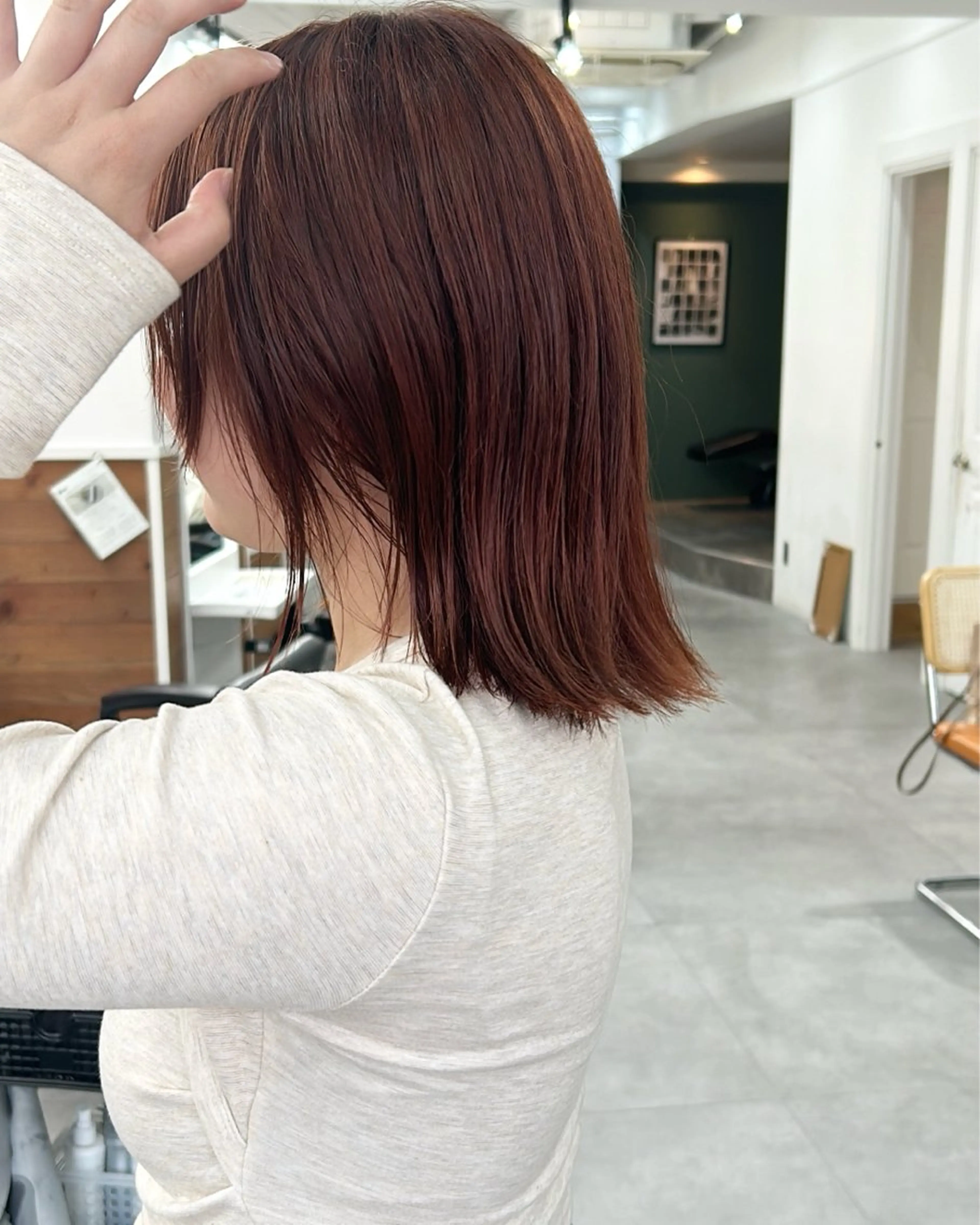 ミディアム カラー レイヤーボブ/ 艶カラー/サナ🌼のヘアスタイル