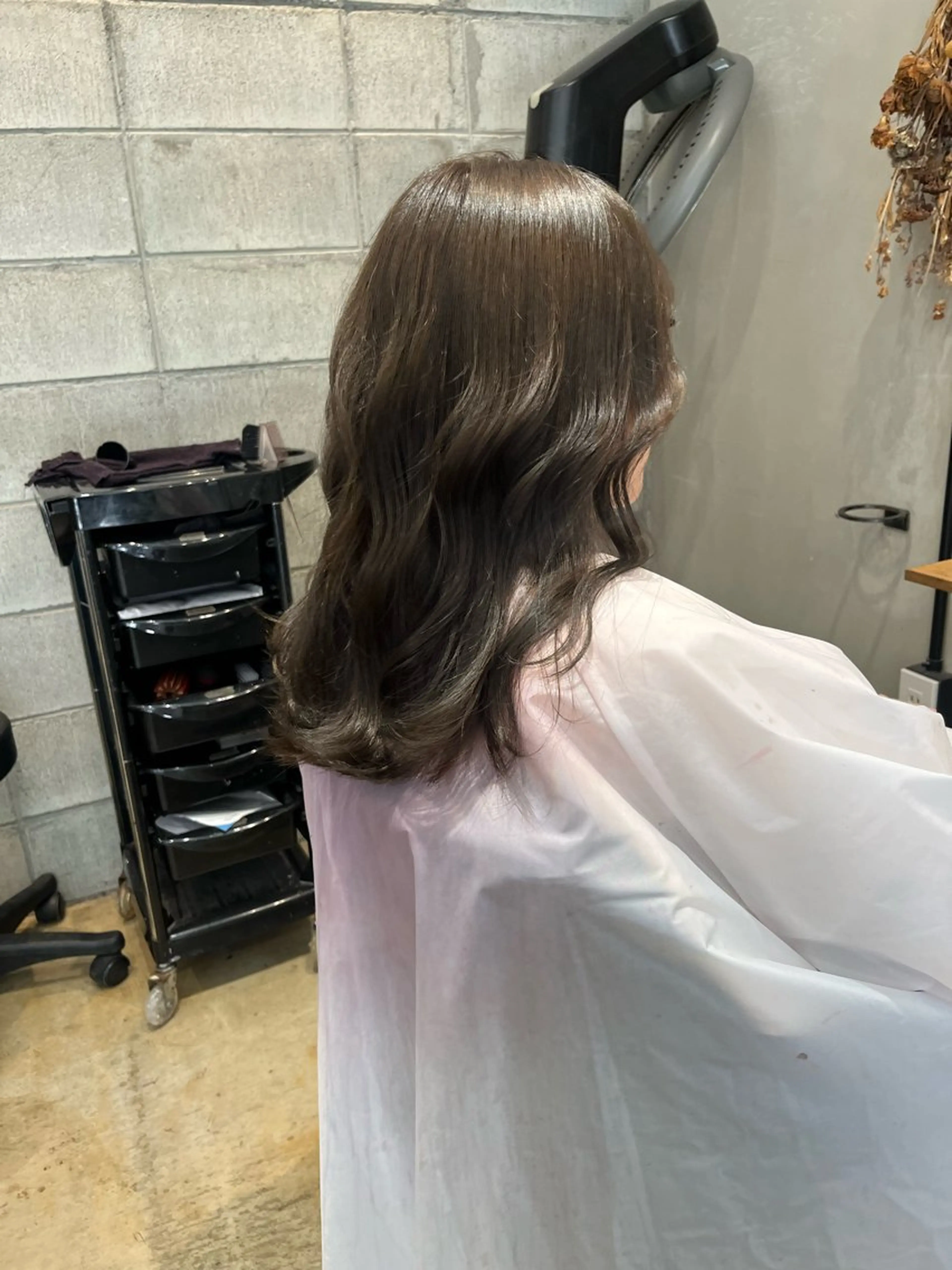 カラー 透明感カラー オレンジ ヘアカラー トリートメント こまつばらみお/レイ ヤー/ダブルカラーのヘアスタイル