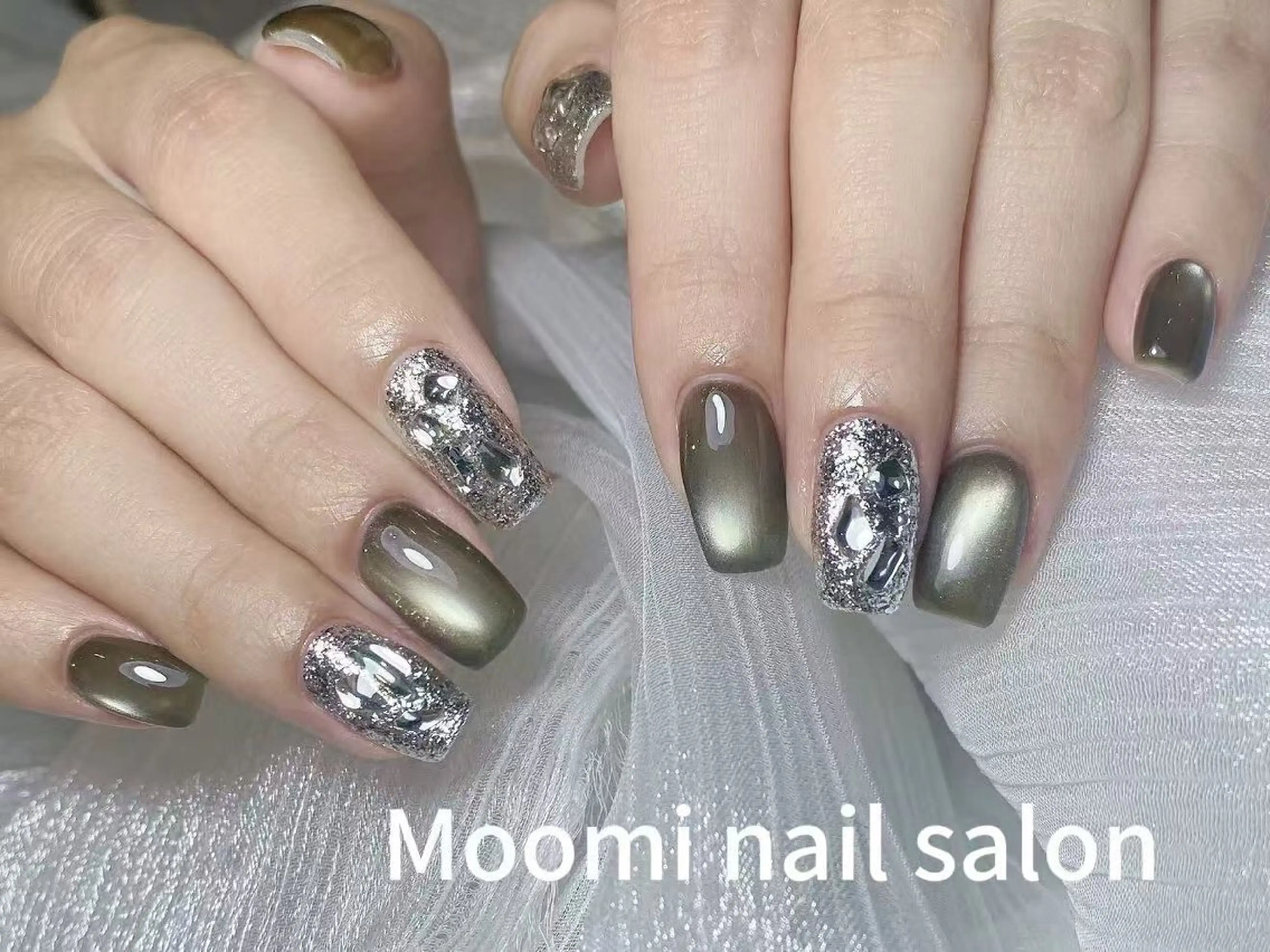 ネイル チークネイル フレンチネイル ジェルネイル グラデーション ハート ハンドネイル moomi nail スカルプ専門のネイルデザイン